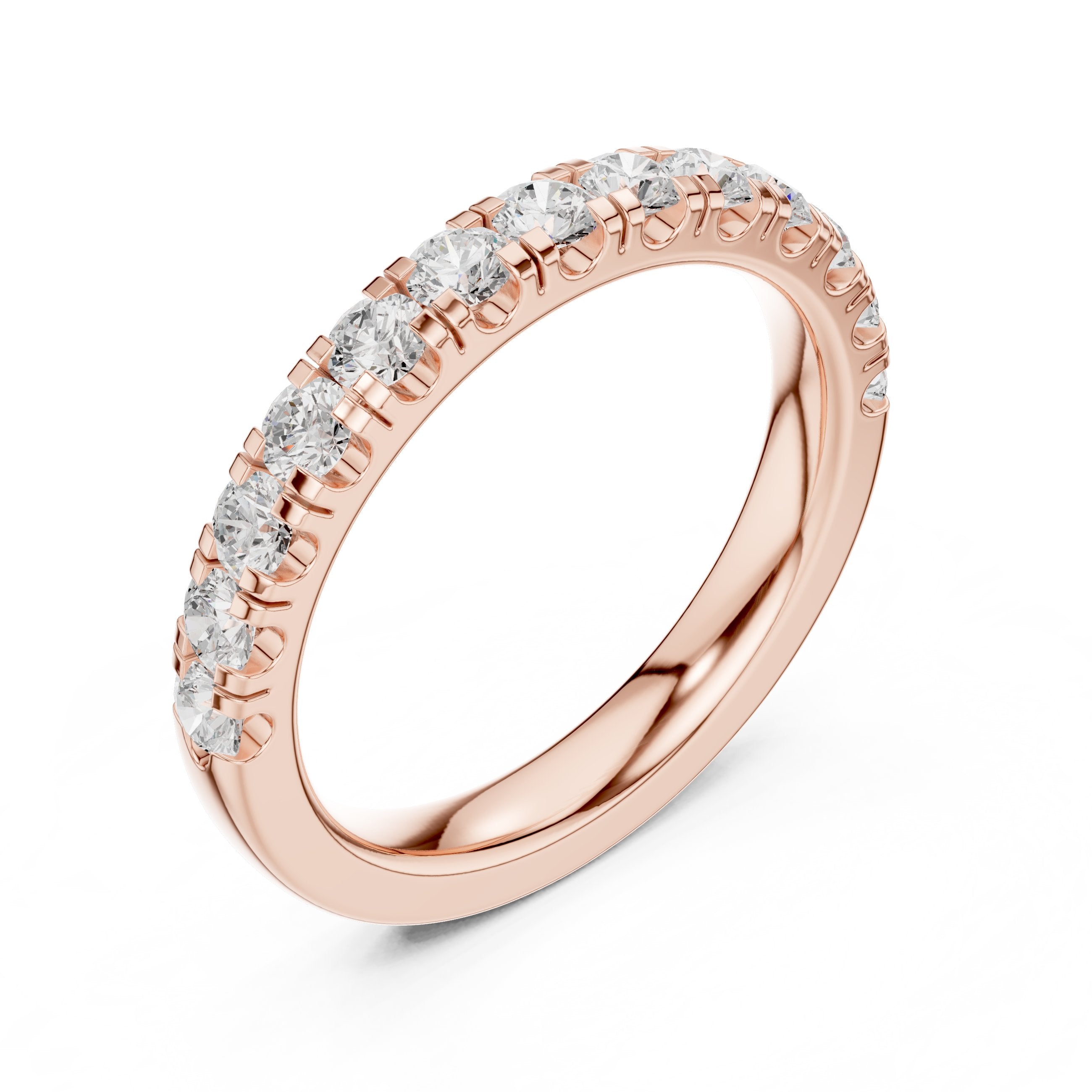 سوار نصف أبدي بألماس مستدير بالبافيه in Rose Gold - VYKA Diamonds