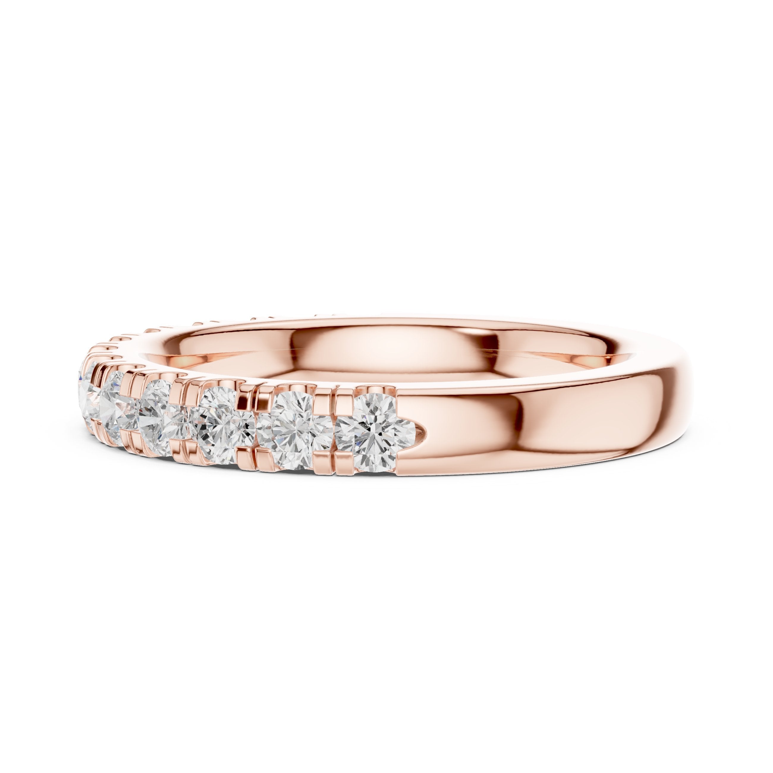سوار نصف أبدي بألماس مستدير بالبافيه in Rose Gold - VYKA Diamonds