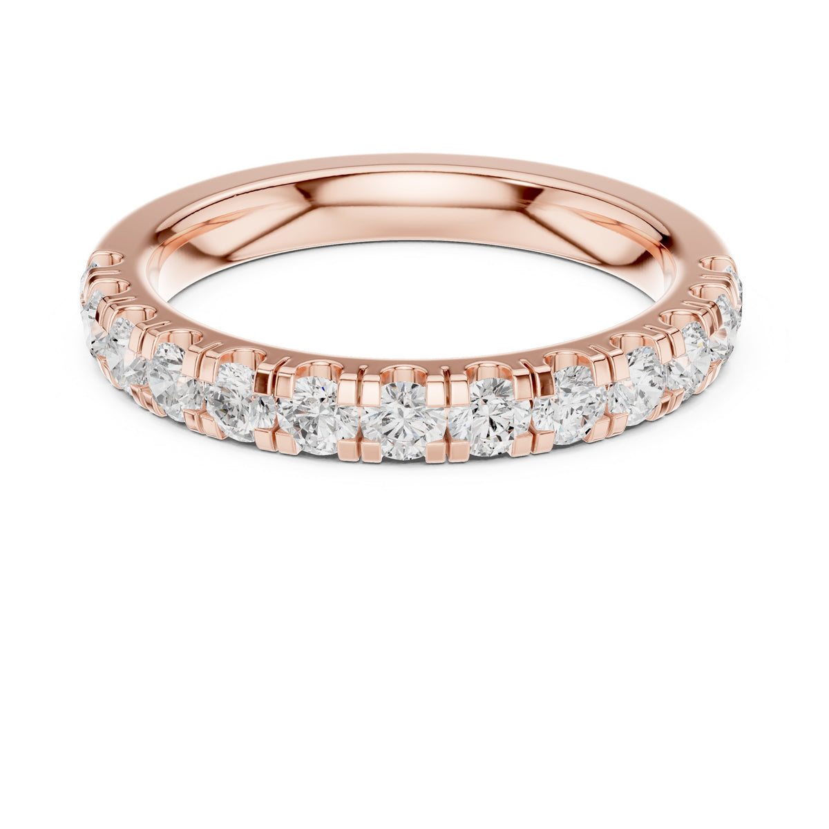 Round Diamond Pavé Half Eternity Band