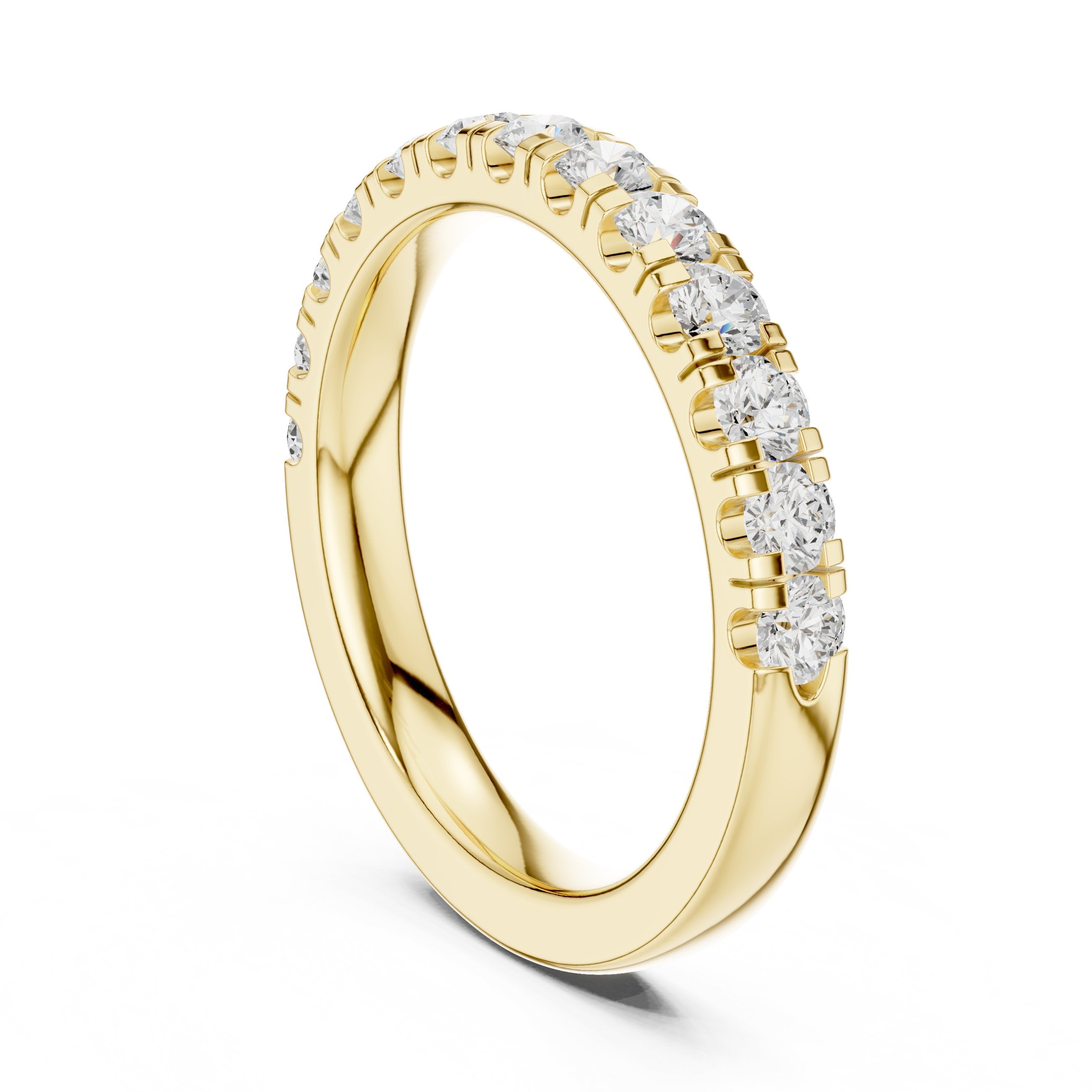 سوار نصف أبدي بألماس مستدير بالبافيه in Yellow Gold - VYKA Diamonds