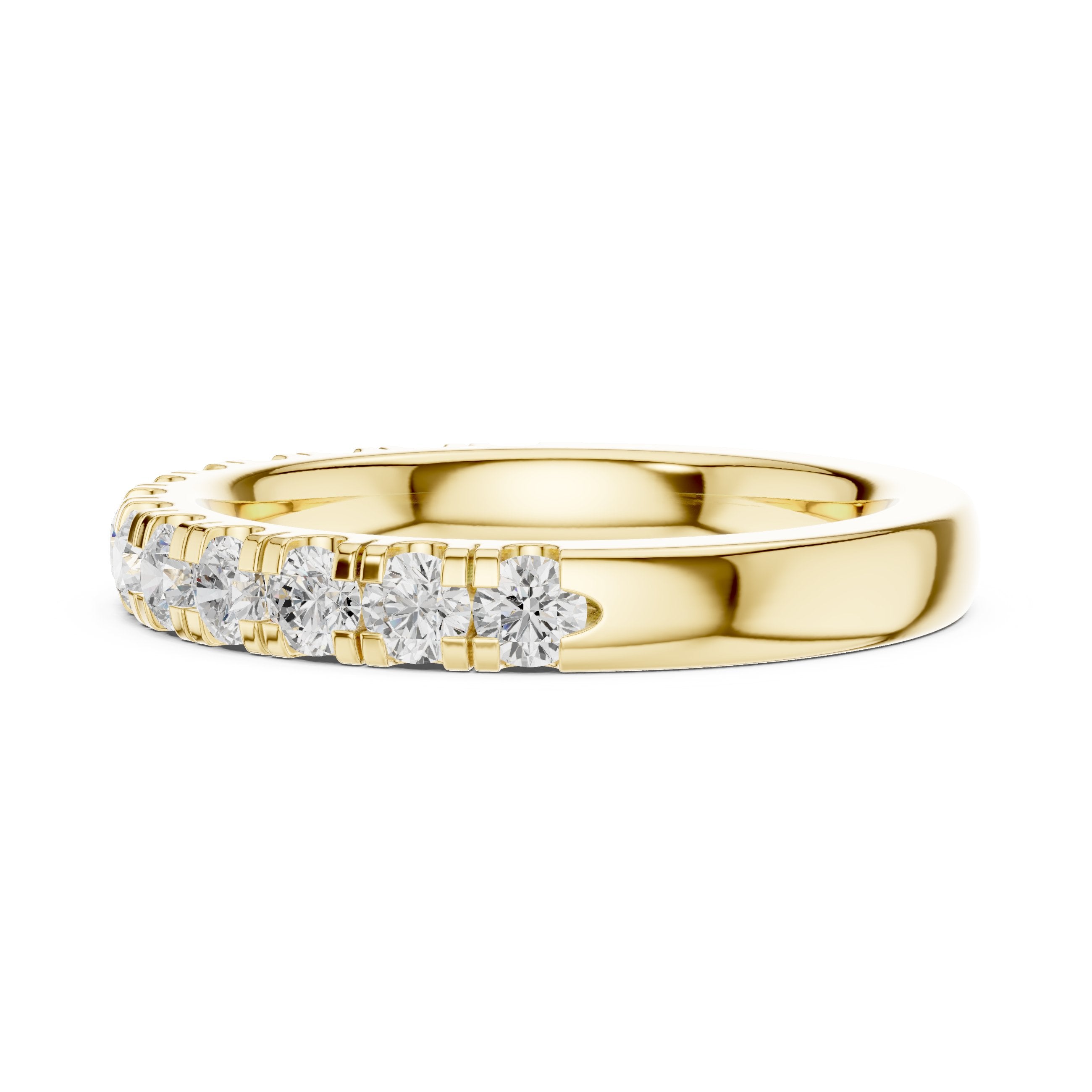 سوار نصف أبدي بألماس مستدير بالبافيه in Yellow Gold - VYKA Diamonds