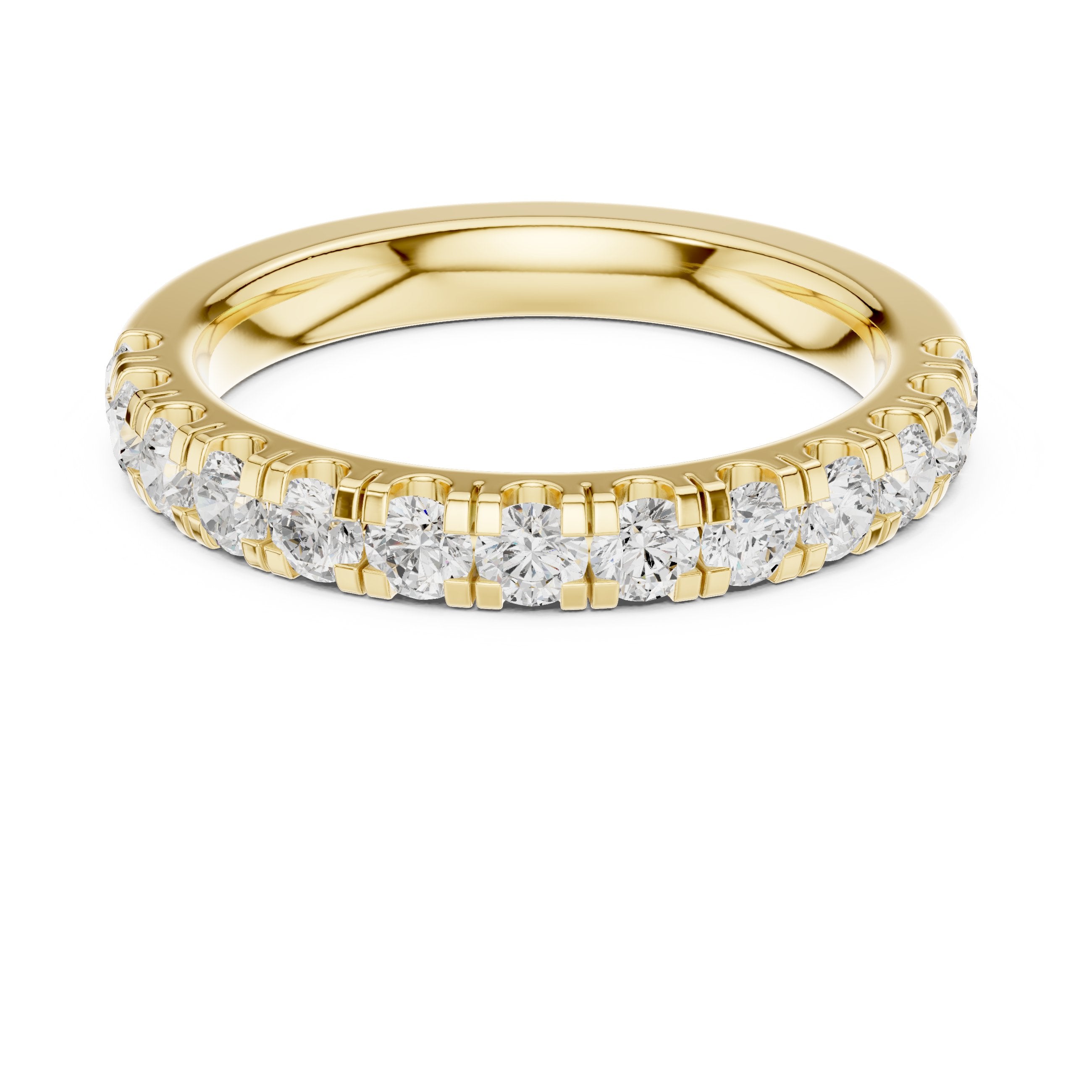 سوار نصف أبدي بألماس مستدير بالبافيه in Yellow Gold - VYKA Diamonds