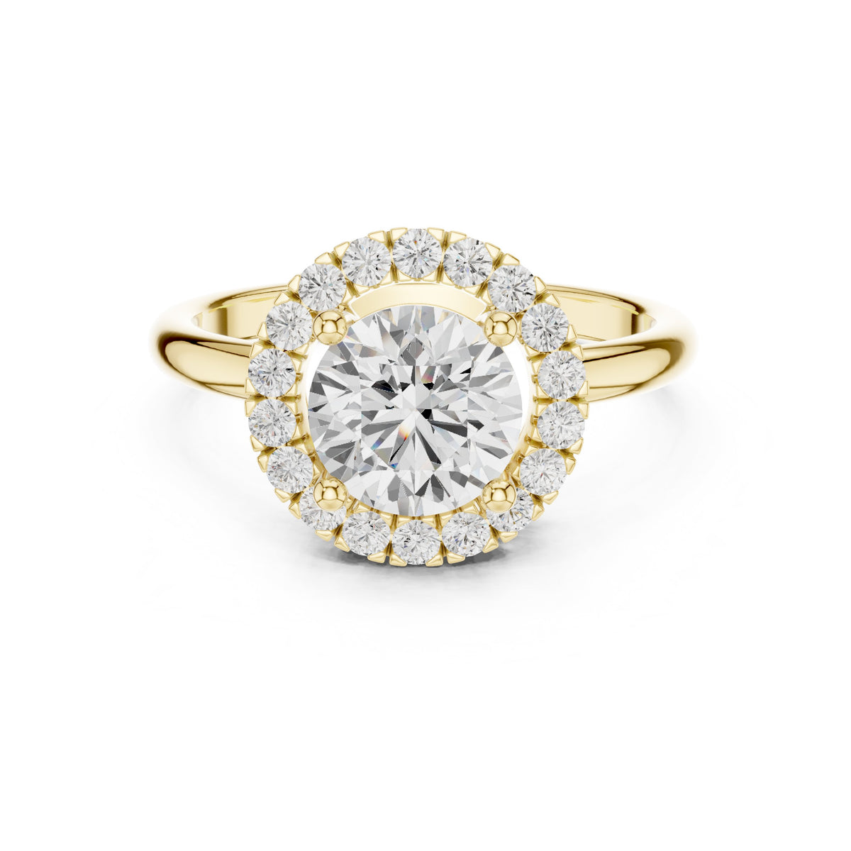 Round Diamond Bold Halo Engagement Ring