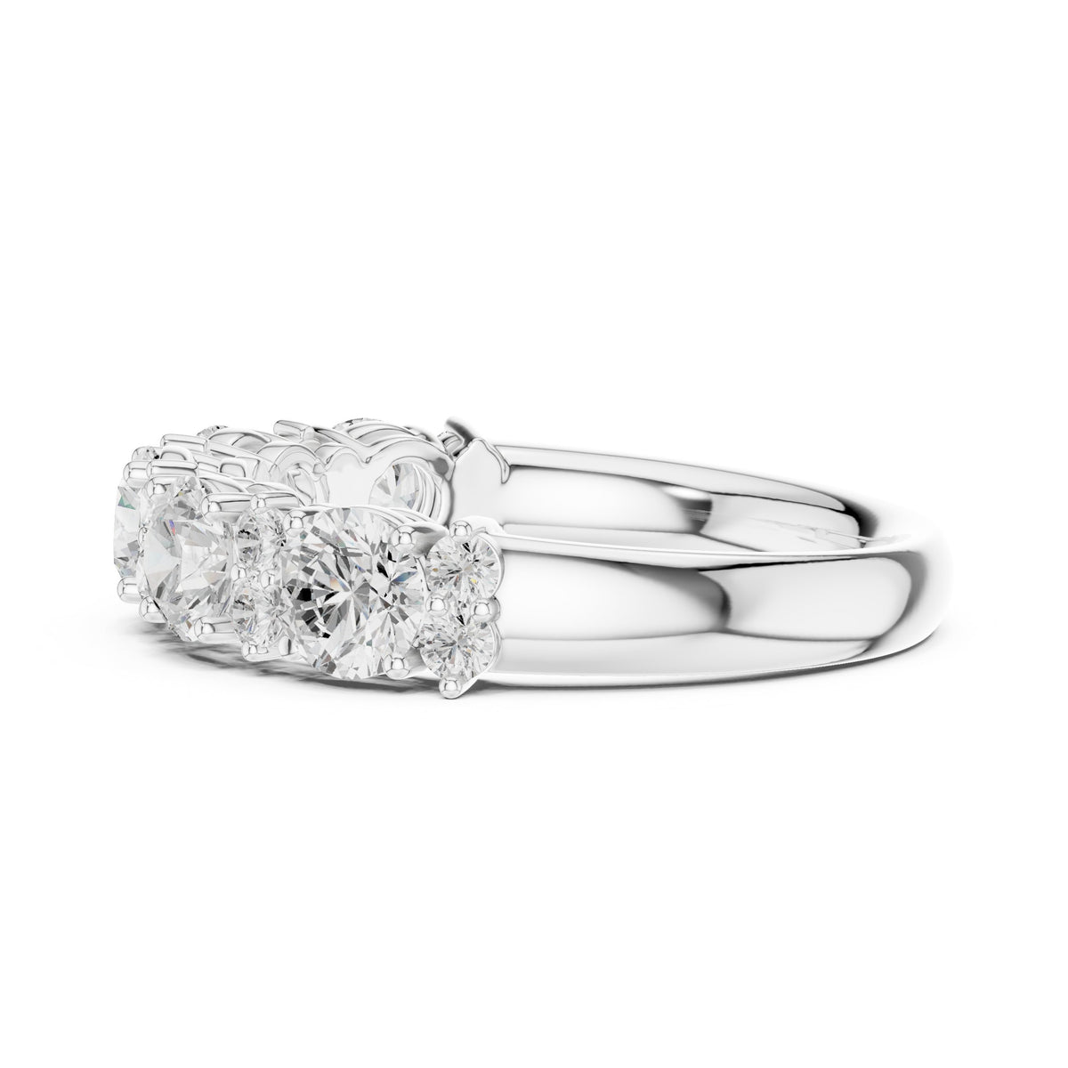 Round Diamond Claw Set Anniversary Band