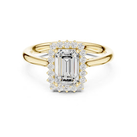 Emerald Cut Halo Engagement Ring