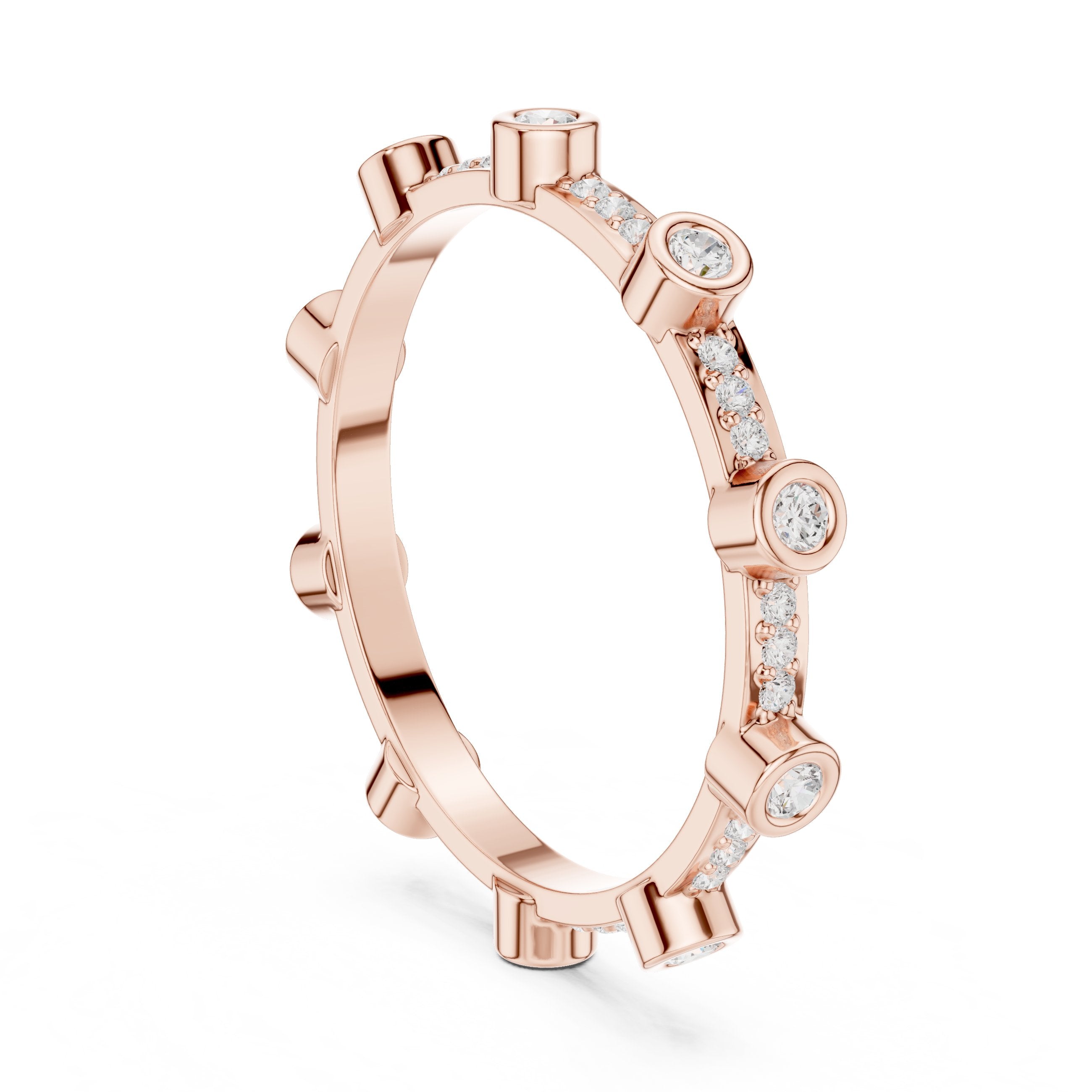 سوار أبدي بألماس بترصيع بيزل in Rose Gold - VYKA Diamonds