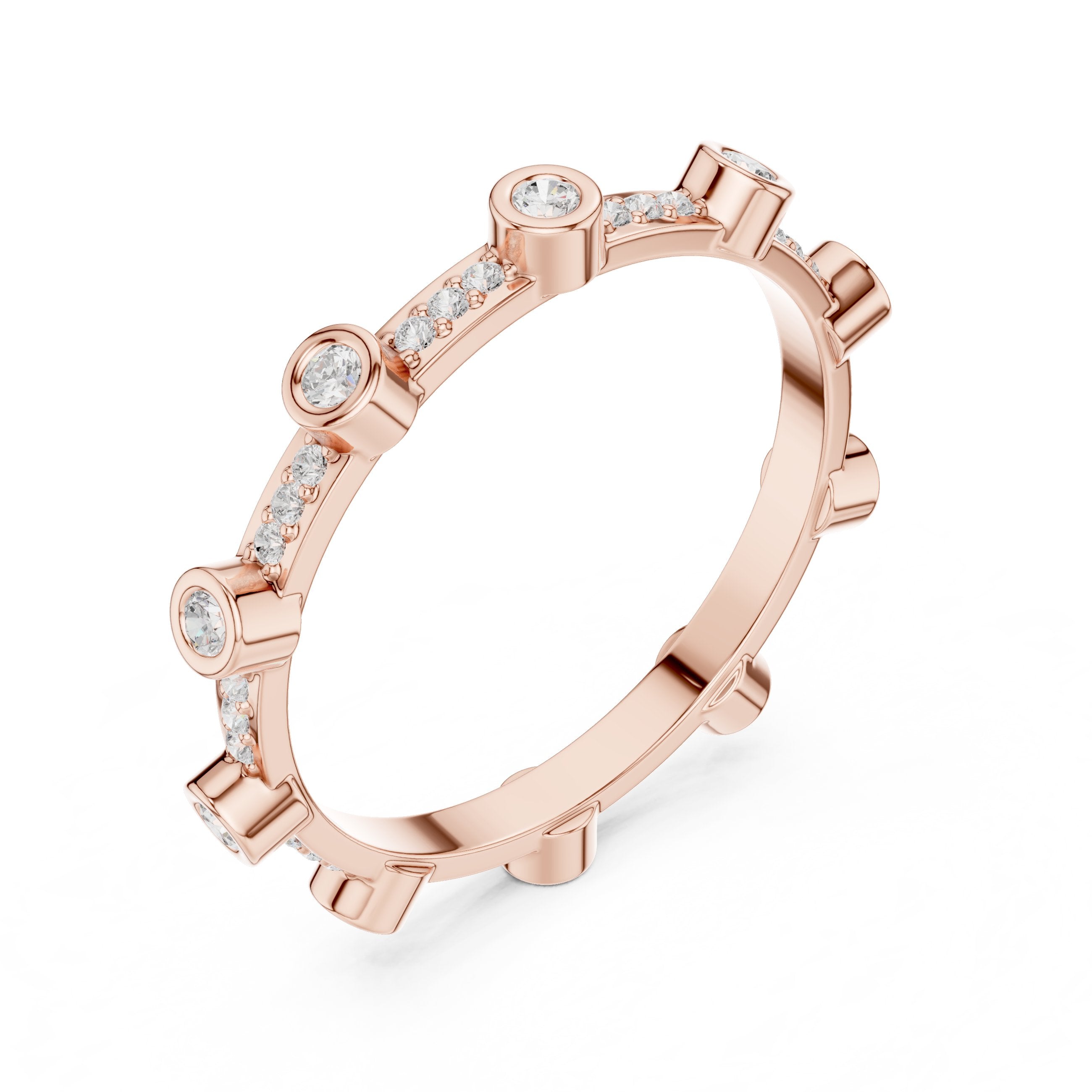 سوار أبدي بألماس بترصيع بيزل in Rose Gold - VYKA Diamonds