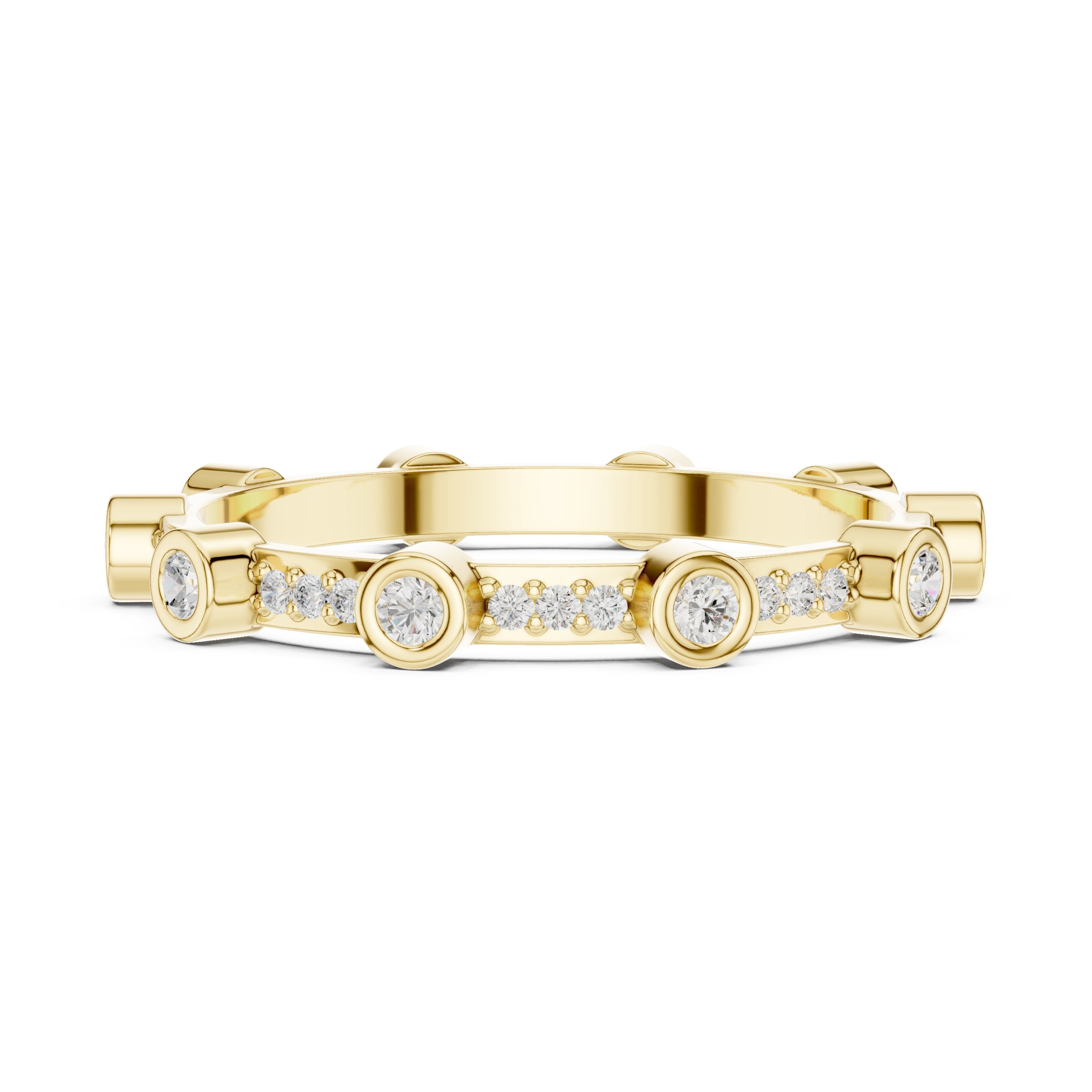 سوار أبدي بألماس بترصيع بيزل in Yellow Gold - VYKA Diamonds