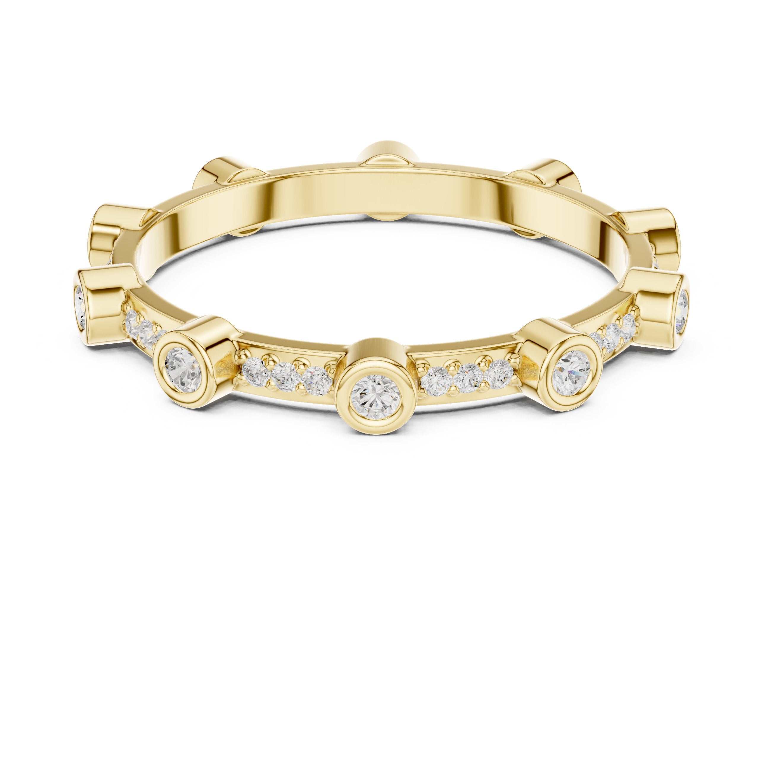 سوار أبدي بألماس بترصيع بيزل in Yellow Gold - VYKA Diamonds