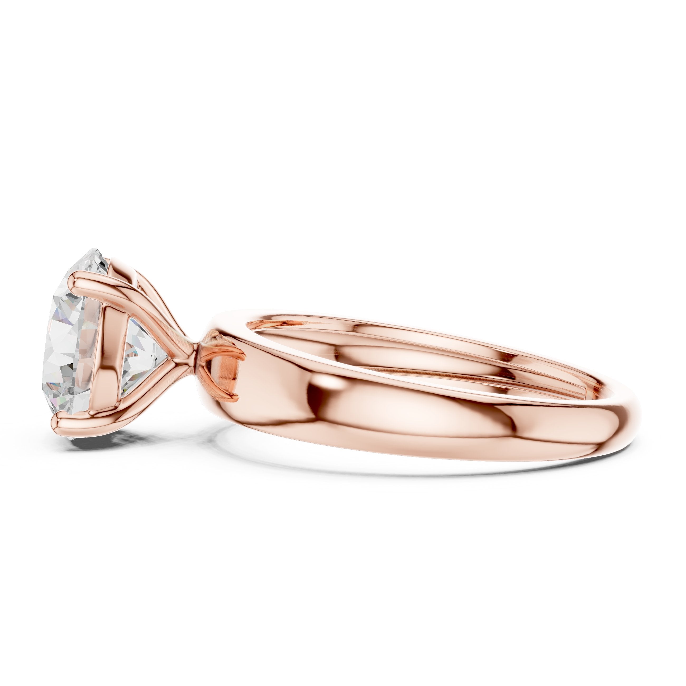 Round Diamond Four Prong Solitaire Engagement Ring in Rose Gold - VYKA Diamonds