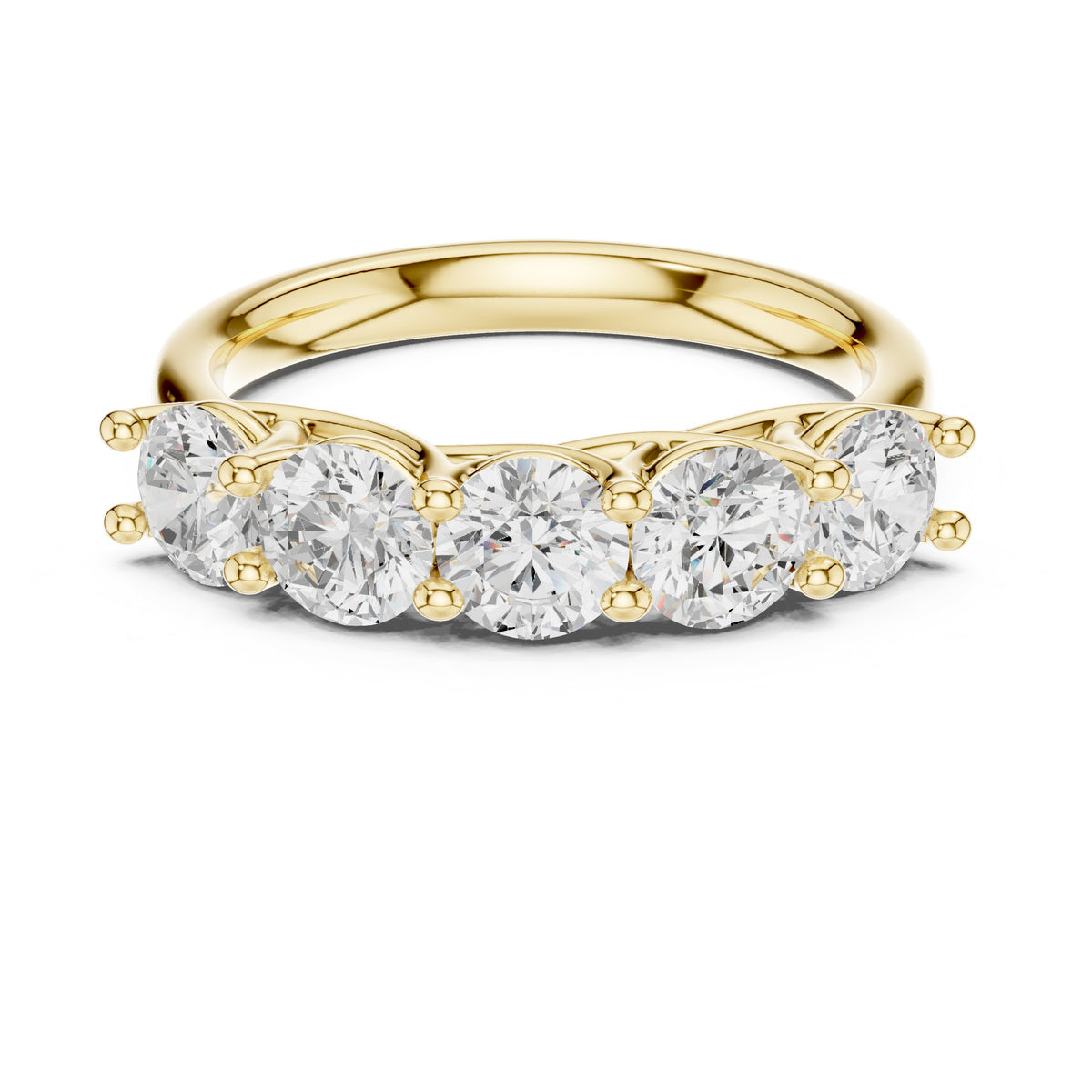 Round Diamond Five Stone Anniversary Band