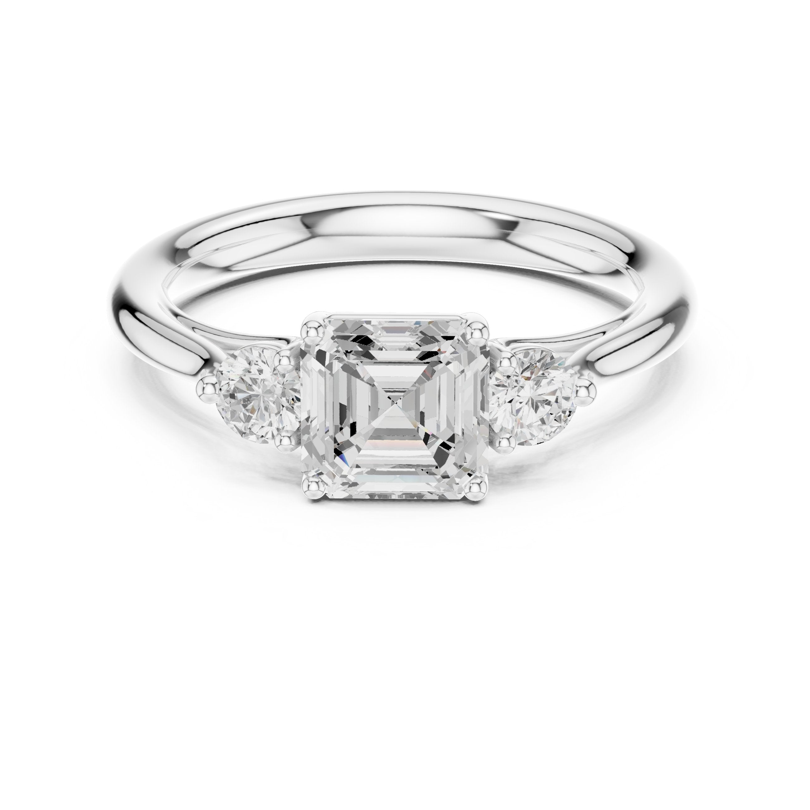 Sublime Bezel Set Diamond Engagement Ring in White Gold - VYKA Diamonds