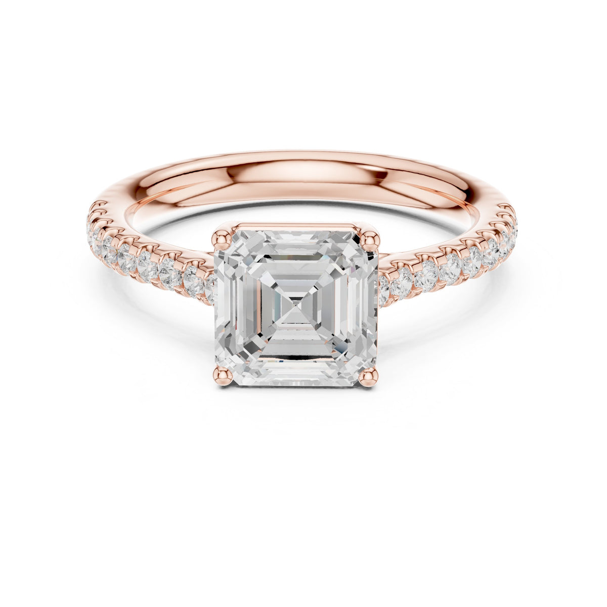 Ascending Channel Set Diamond Engagement Ring
