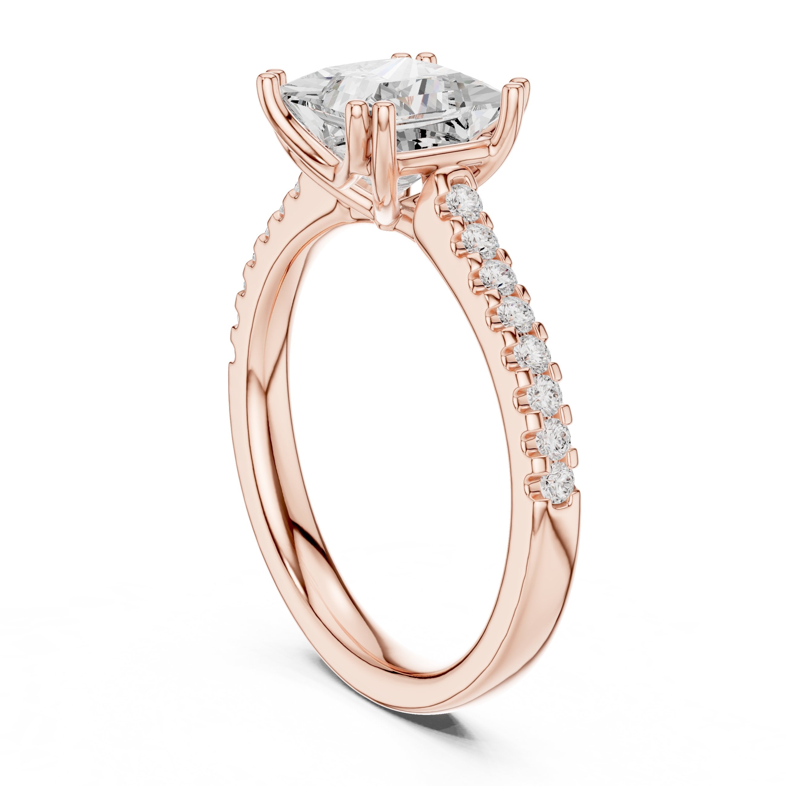 Brilliant Halo Diamond Engagement Ring in Rose Gold - VYKA Diamonds