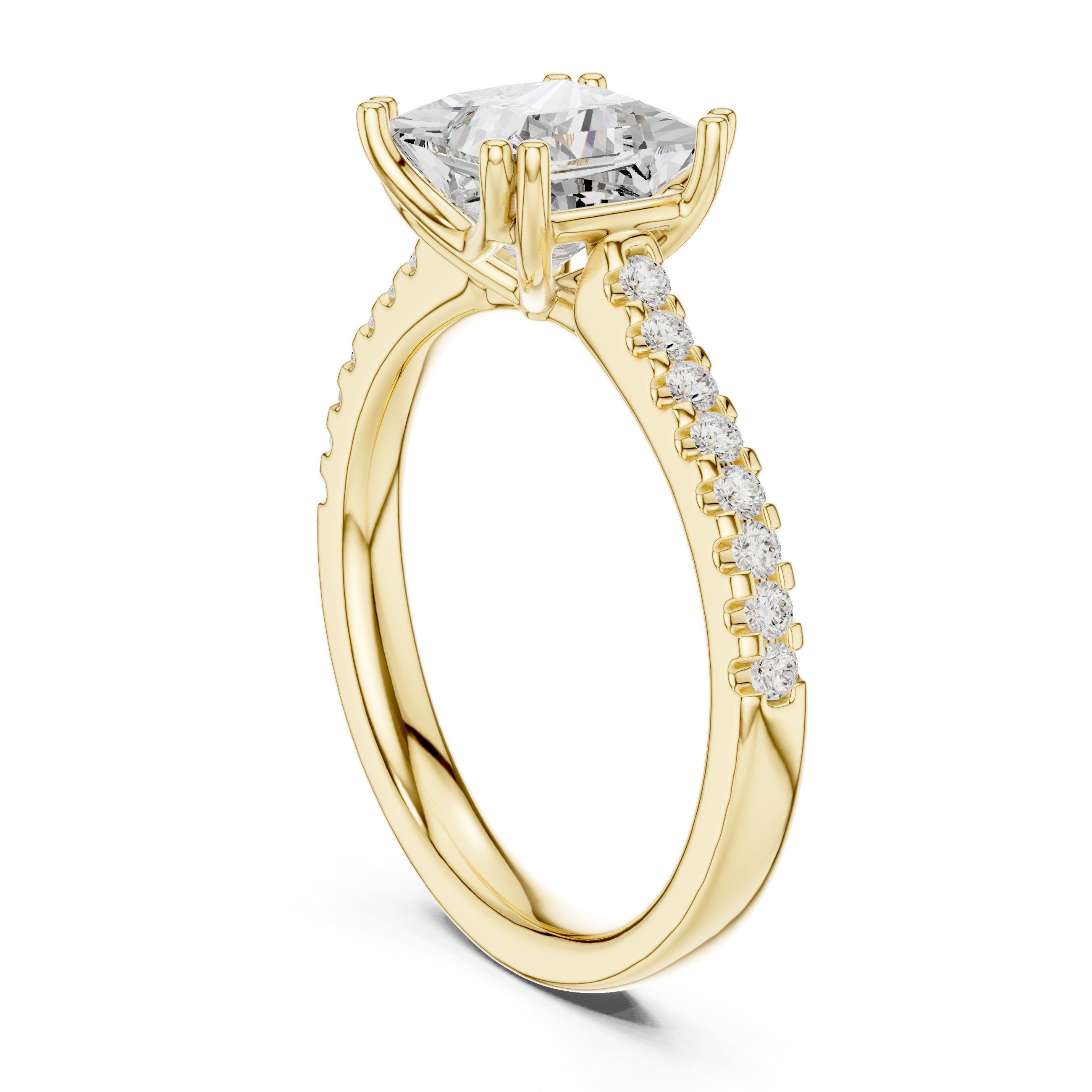 Brilliant Halo Diamond Engagement Ring in Yellow Gold - VYKA Diamonds