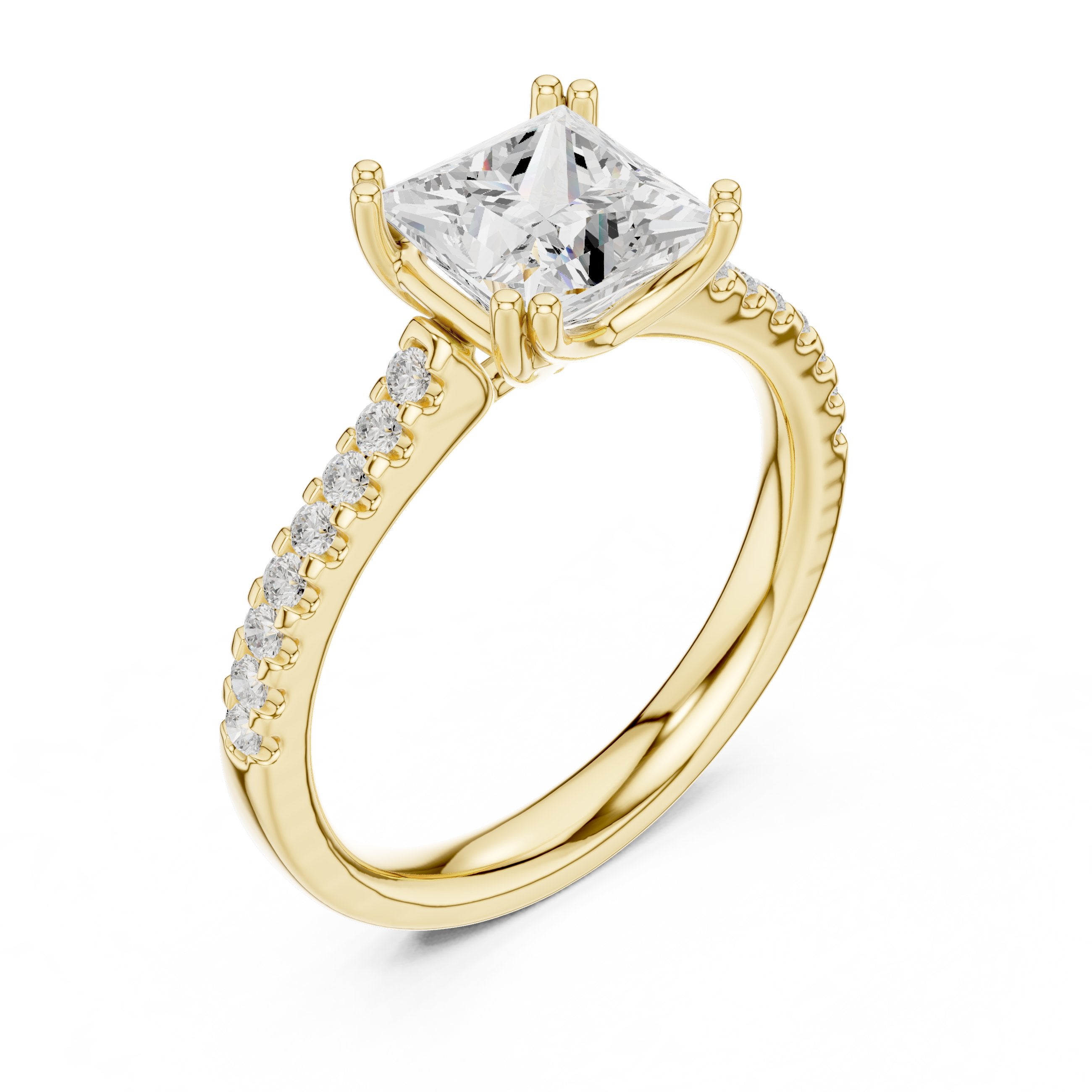 Brilliant Halo Diamond Engagement Ring in Yellow Gold - VYKA Diamonds