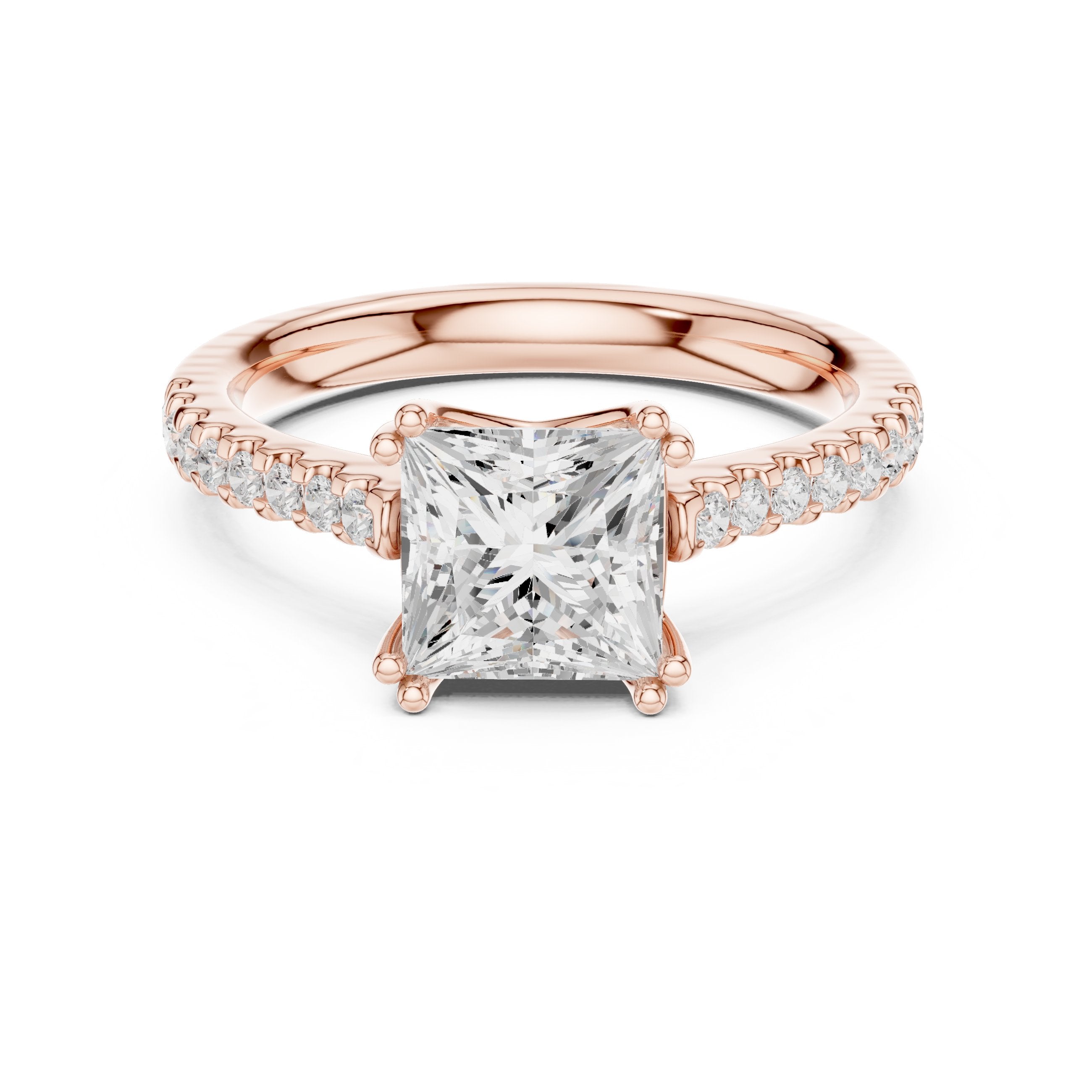 Brilliant Halo Diamond Engagement Ring in Rose Gold - VYKA Diamonds