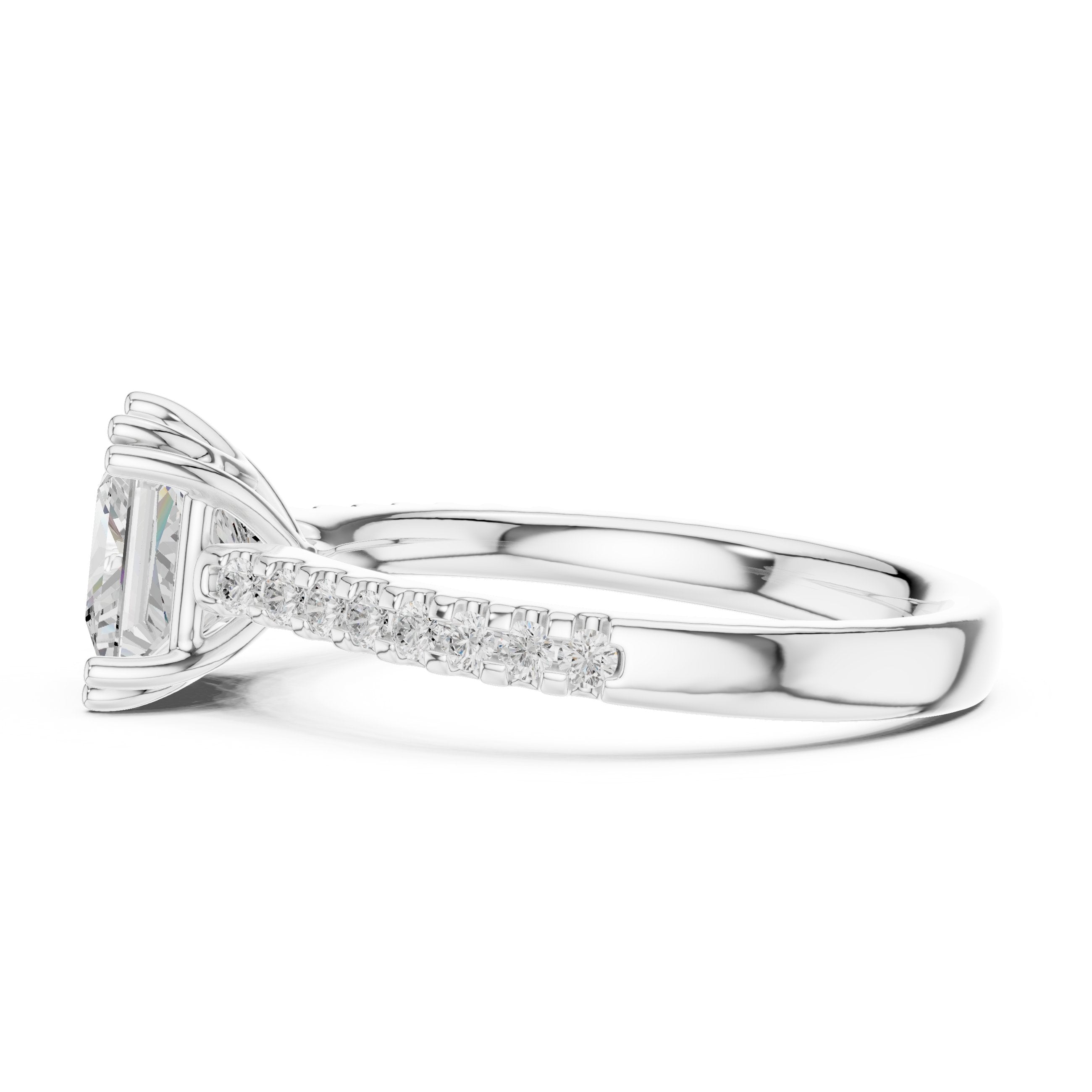 Brilliant Halo Diamond Engagement Ring in White Gold - VYKA Diamonds