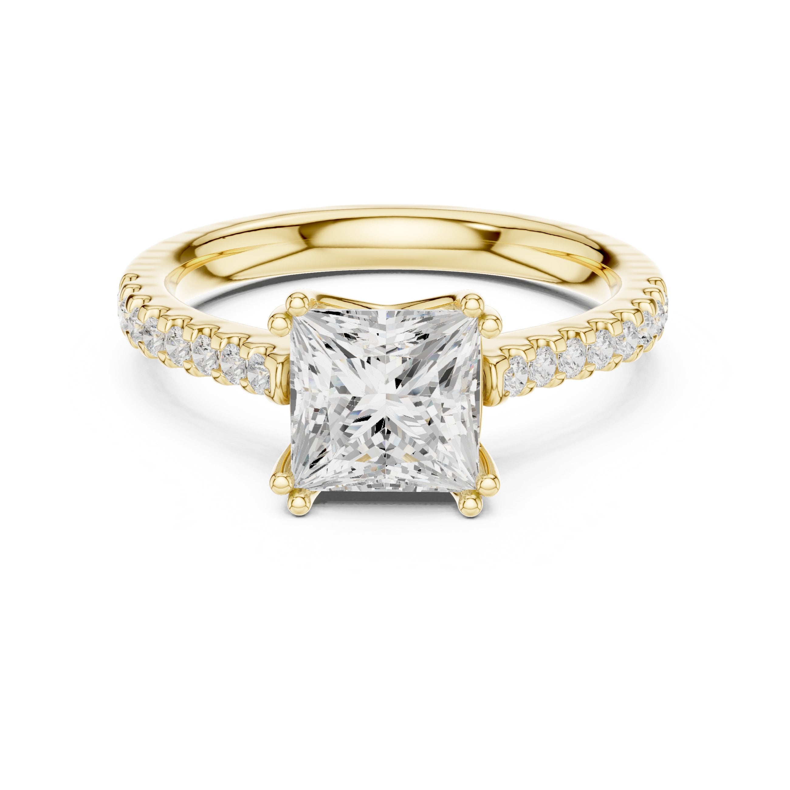 Brilliant Halo Diamond Engagement Ring in Yellow Gold - VYKA Diamonds