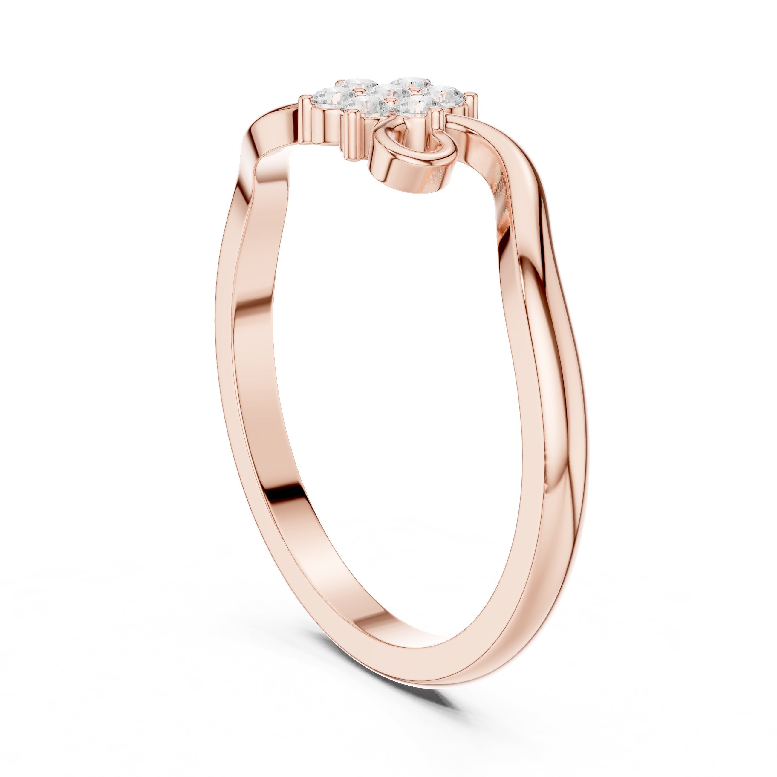 Scintillating Floral Diamond Engagement Ring in Rose Gold - VYKA Diamonds