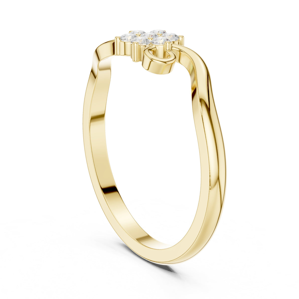 Scintillating Floral Diamond Engagement Ring