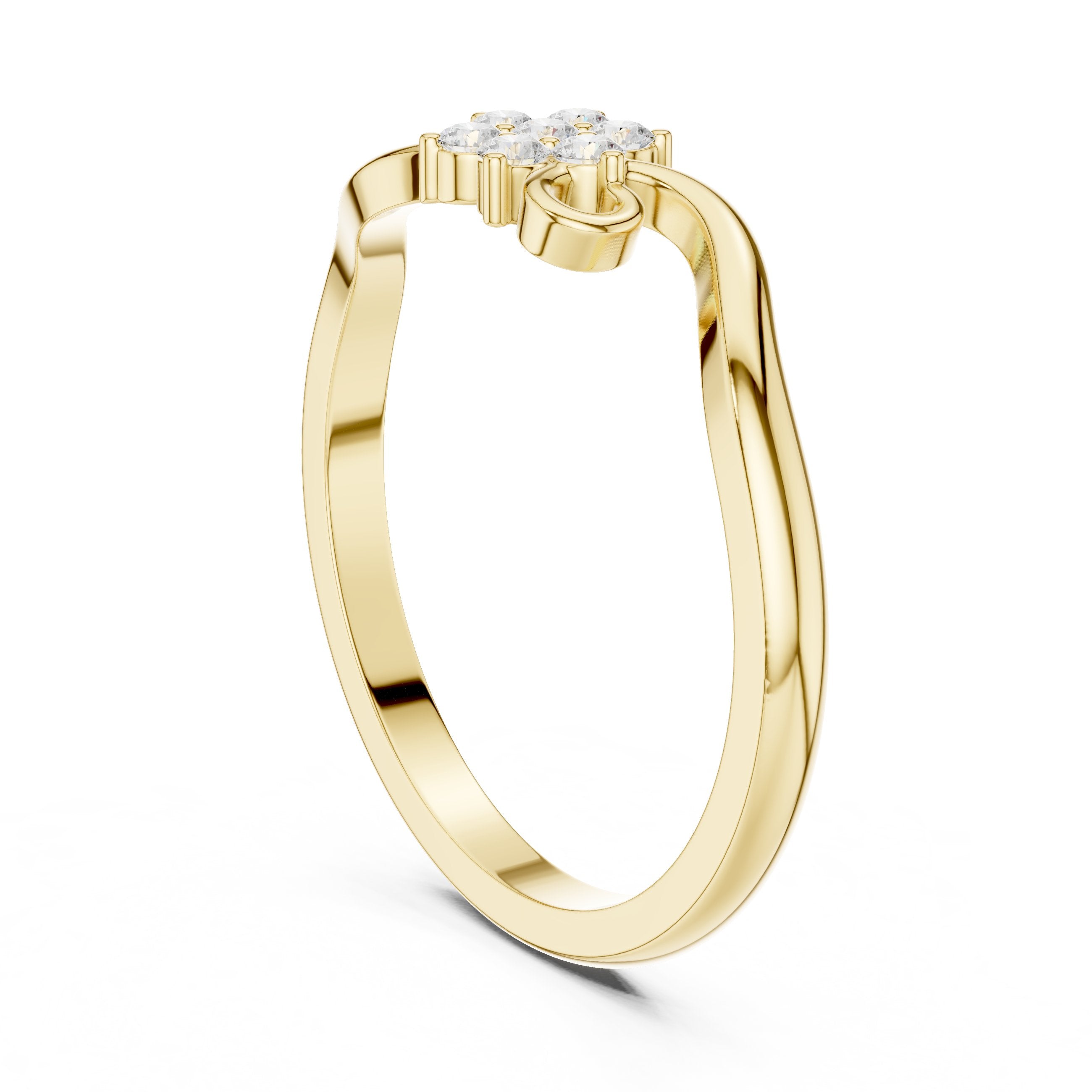 Scintillating Floral Diamond Engagement Ring in Yellow Gold - VYKA Diamonds
