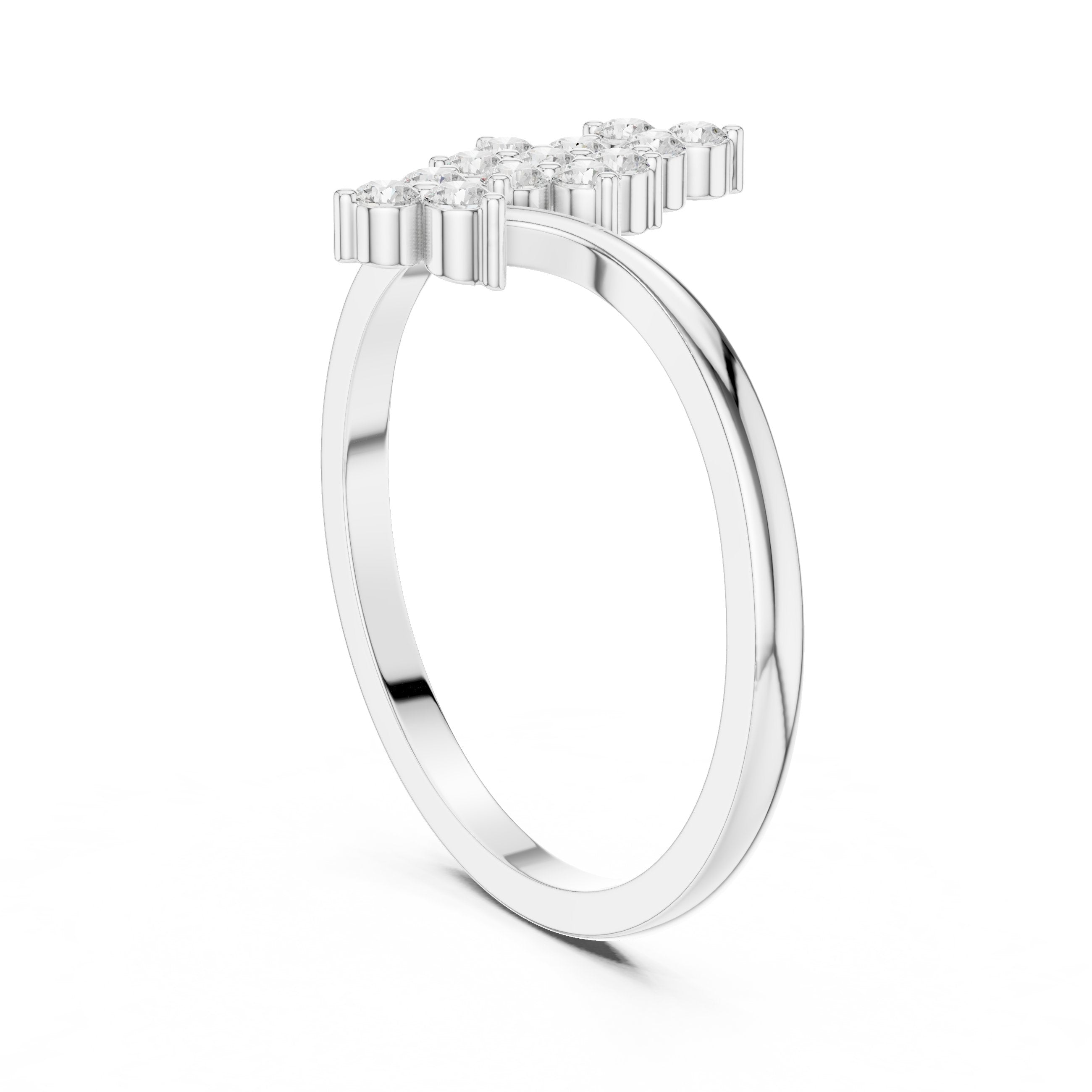 Elaborate Cluster Diamond Engagement Ring in White Gold - VYKA Diamonds