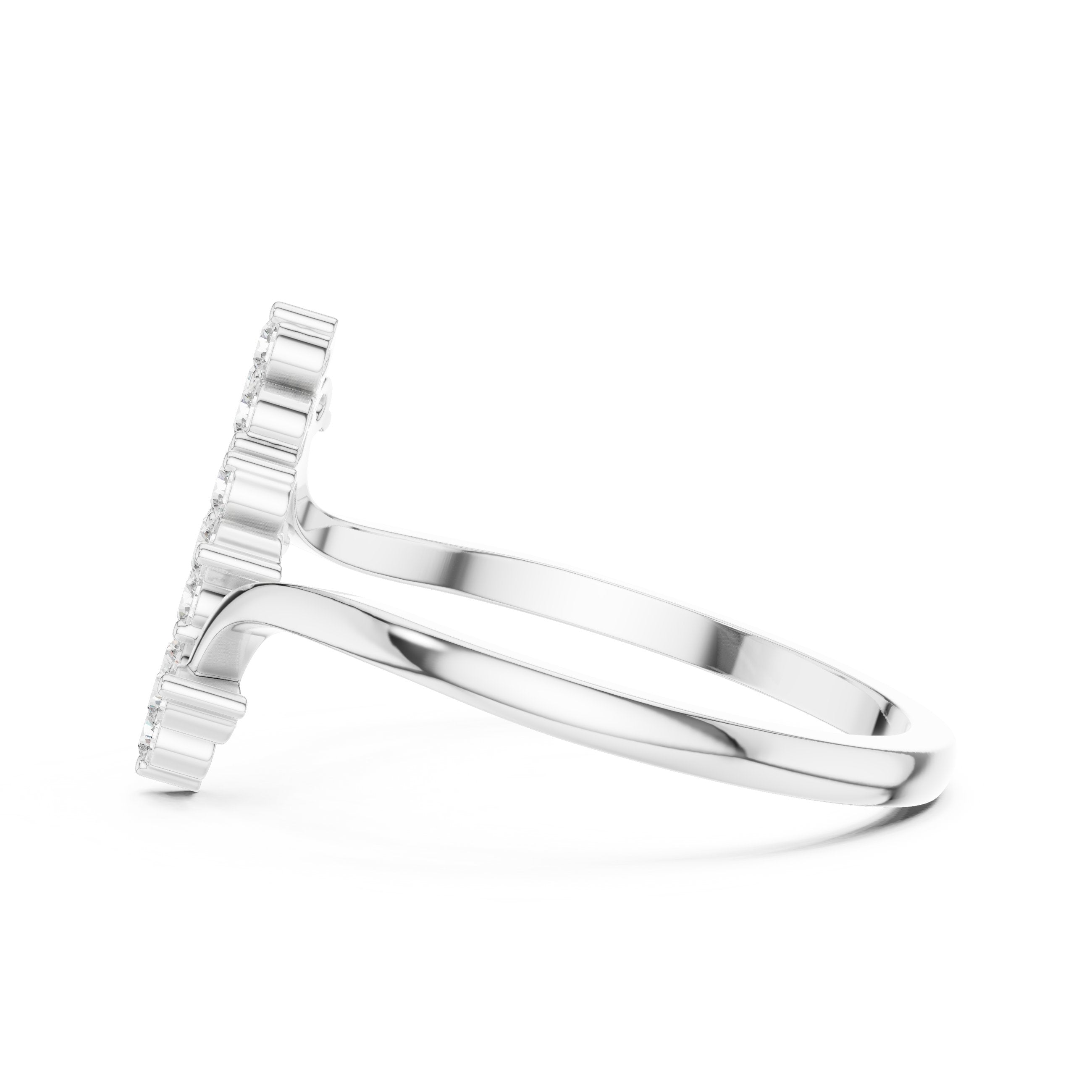 Elaborate Cluster Diamond Engagement Ring in White Gold - VYKA Diamonds
