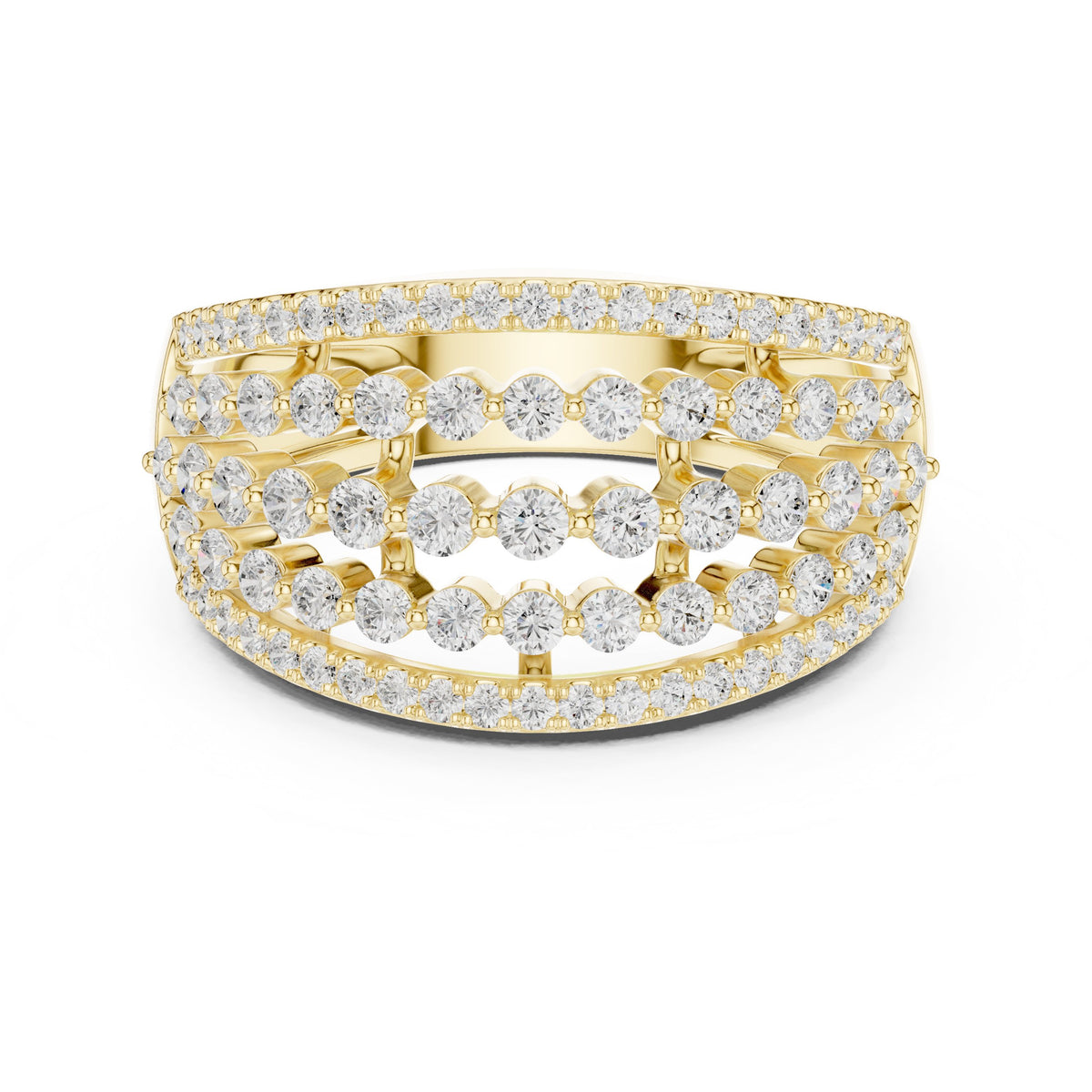 Round Diamond Multi-Row Pavé Anniversary Band