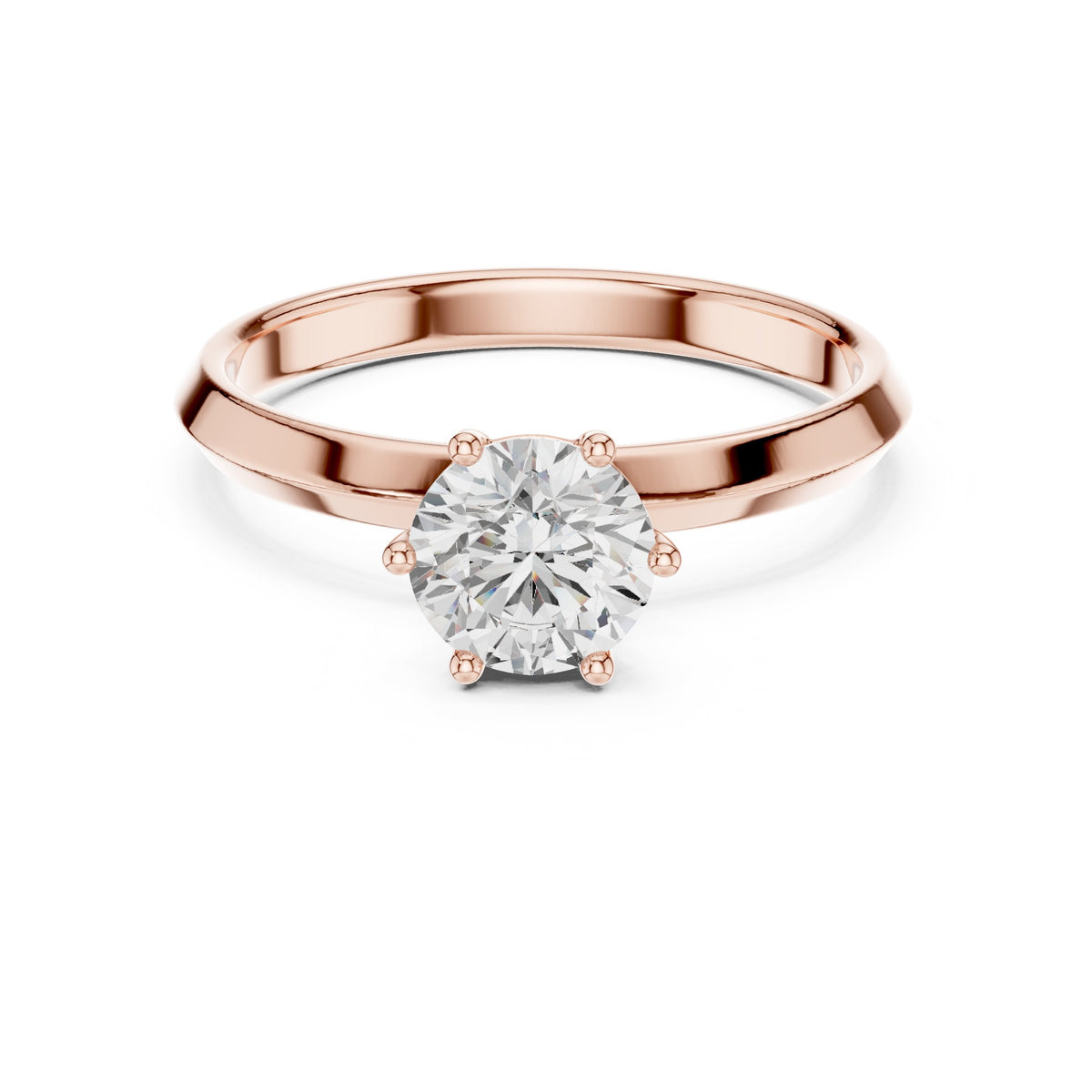 Round Brilliant Six Prong Solitaire Engagement Ring