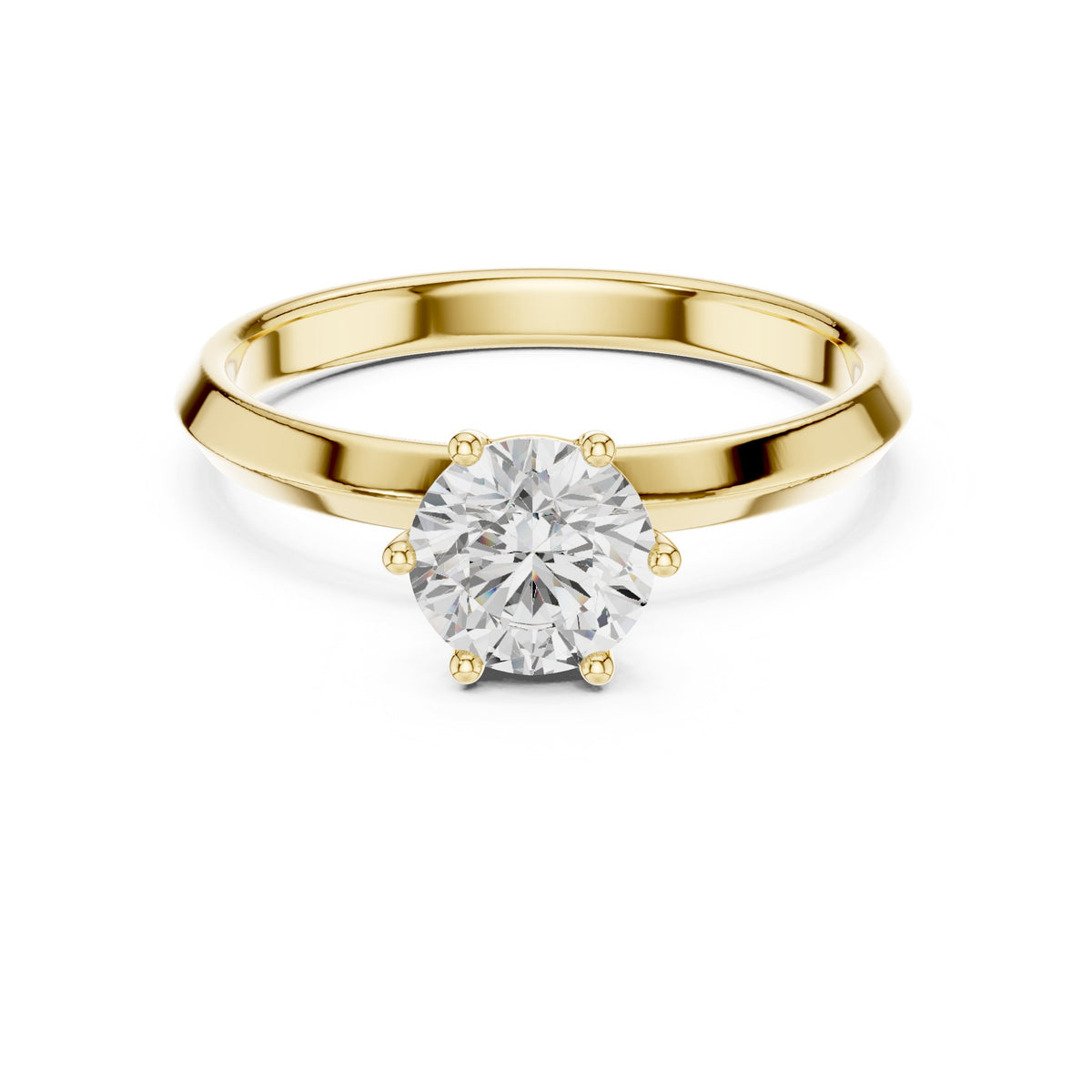 Round Brilliant Six Prong Solitaire Engagement Ring