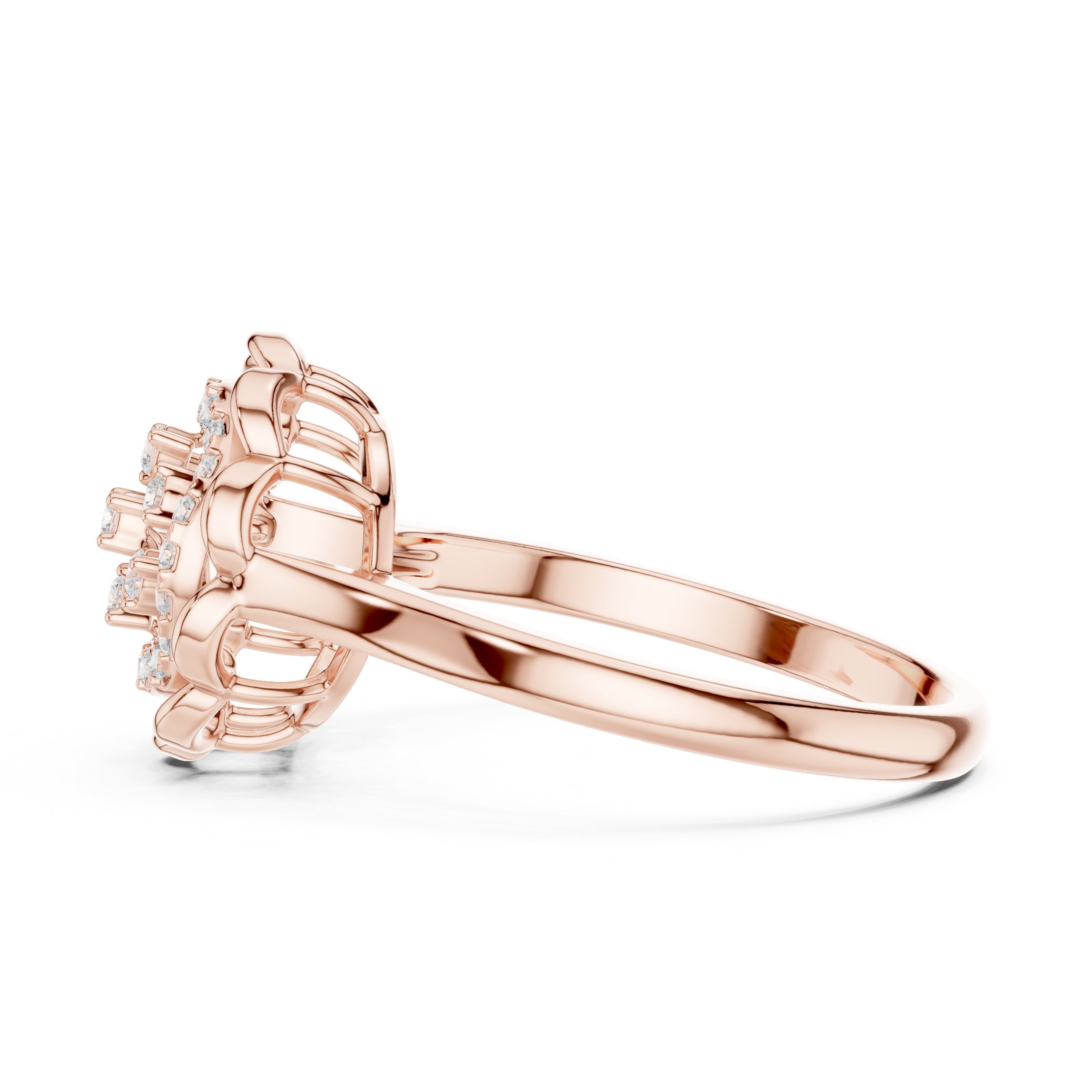 Lace Design Diamond Ring in Rose Gold - VYKA Diamonds