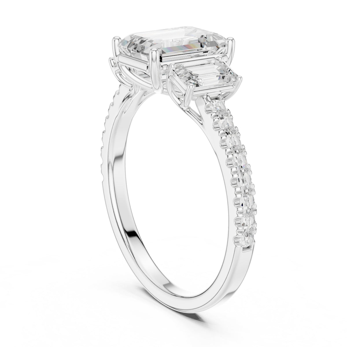 Classic Geometric Diamond Engagement Ring