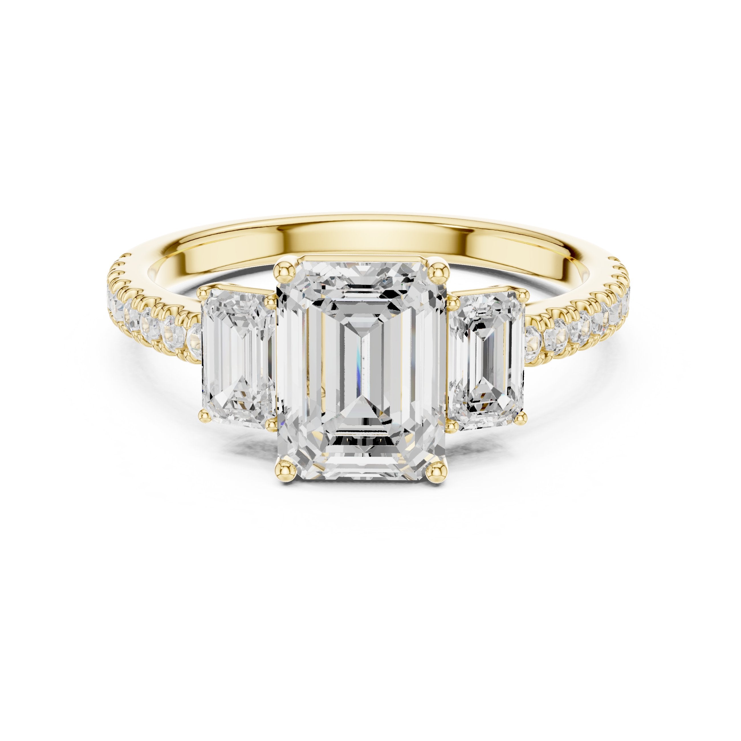 Classic Geometric Diamond Engagement Ring in Yellow Gold - VYKA Diamonds