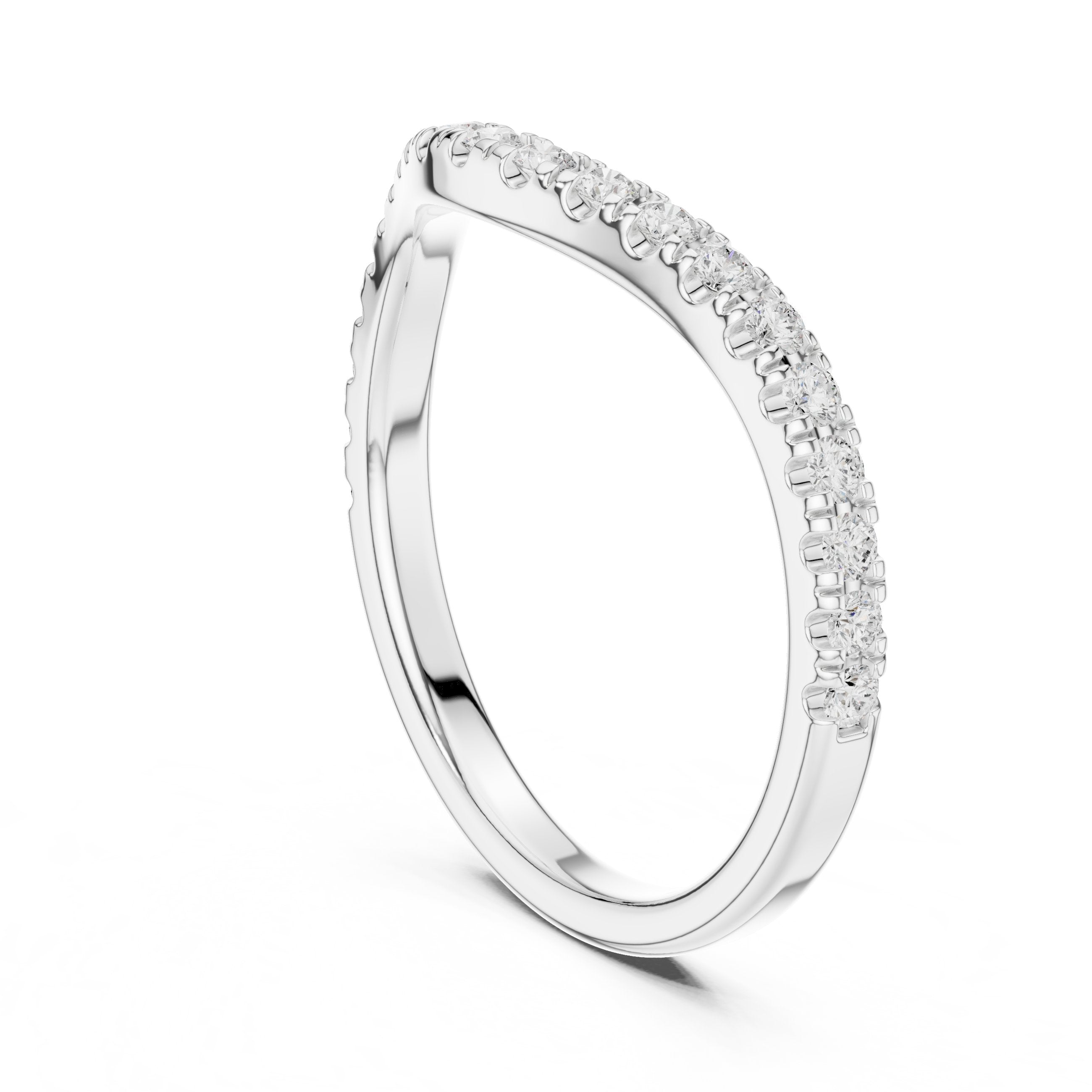 Graceful Milgrain Diamond Engagement Ring in White Gold - VYKA Diamonds