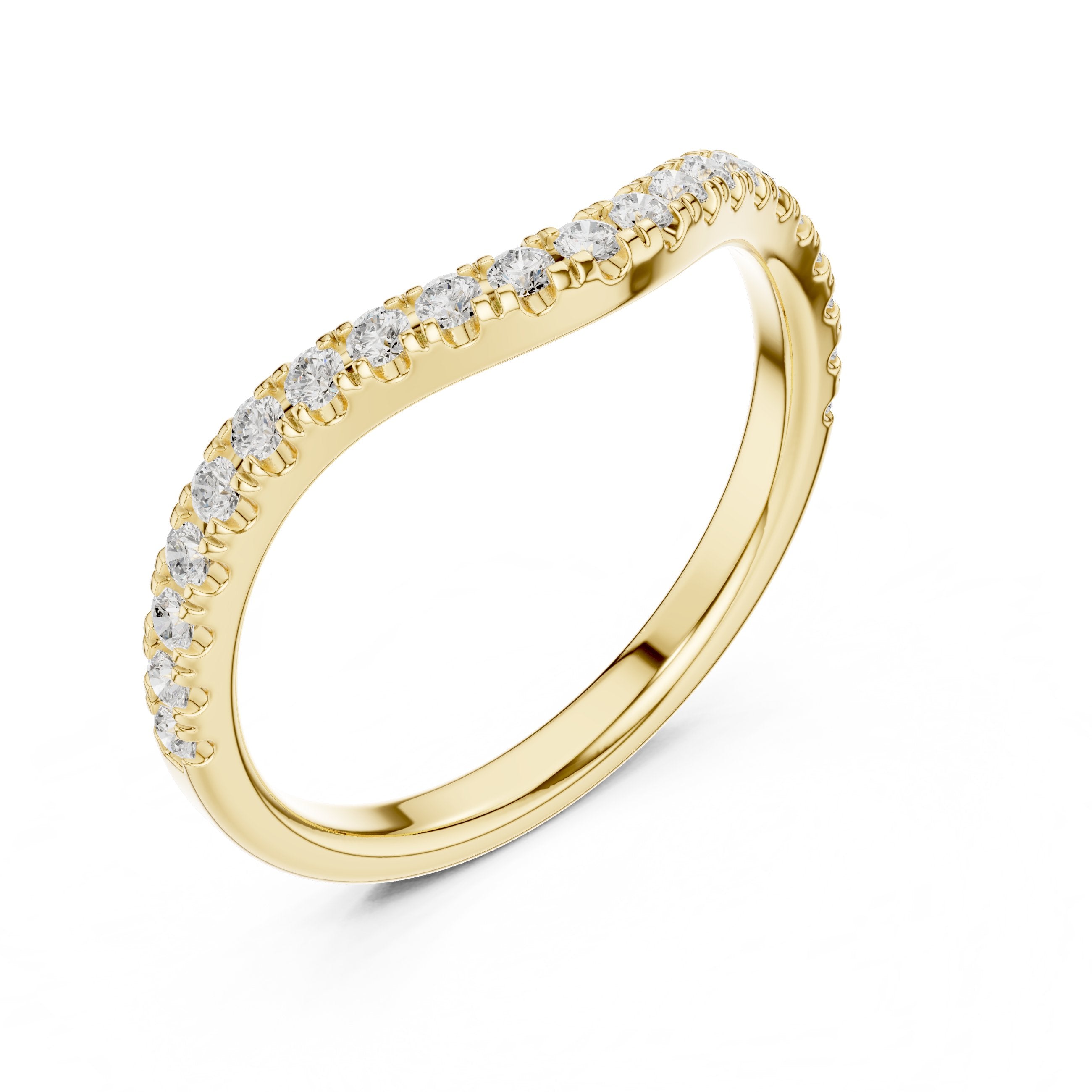 Graceful Milgrain Diamond Engagement Ring in Yellow Gold - VYKA Diamonds