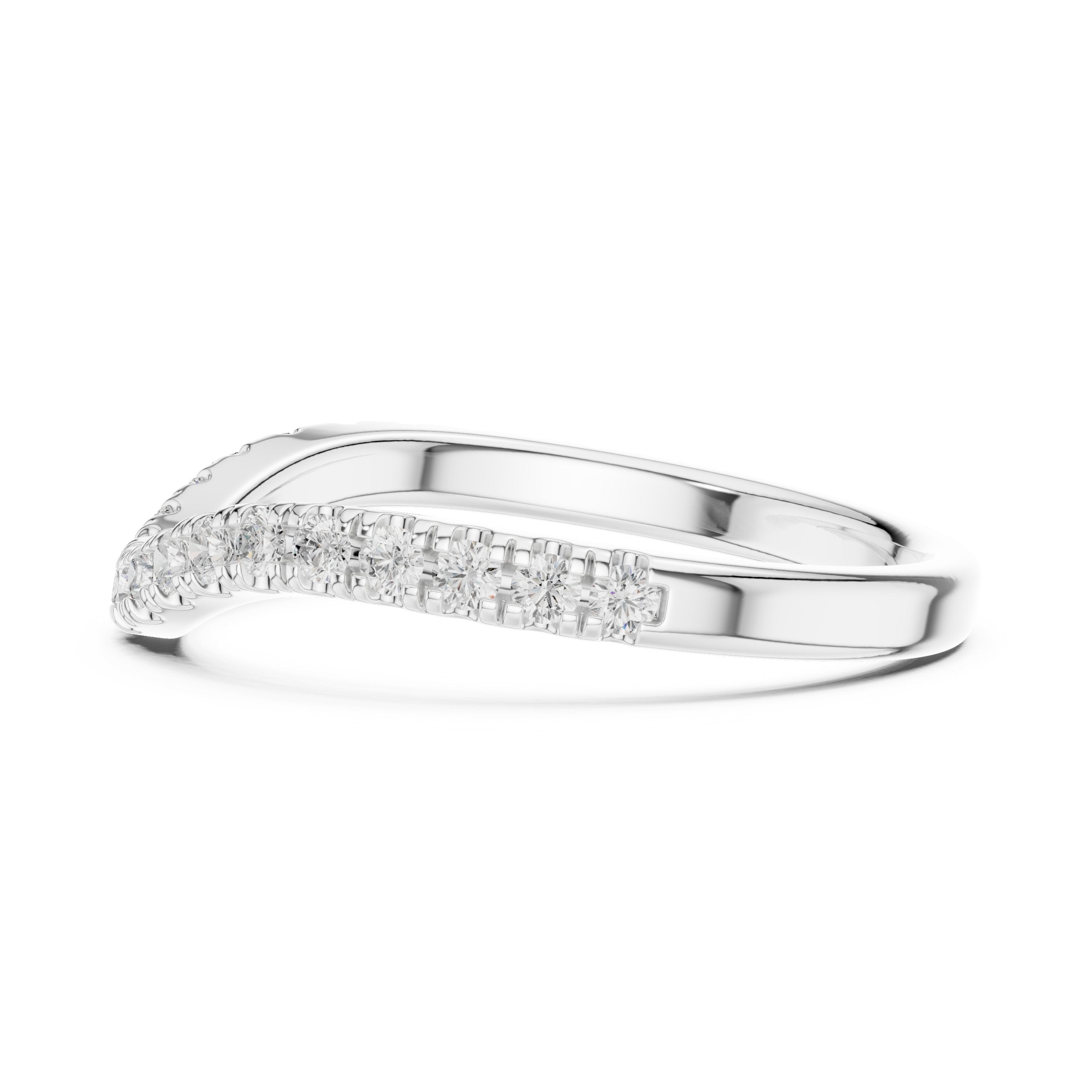 Graceful Milgrain Diamond Engagement Ring in White Gold - VYKA Diamonds