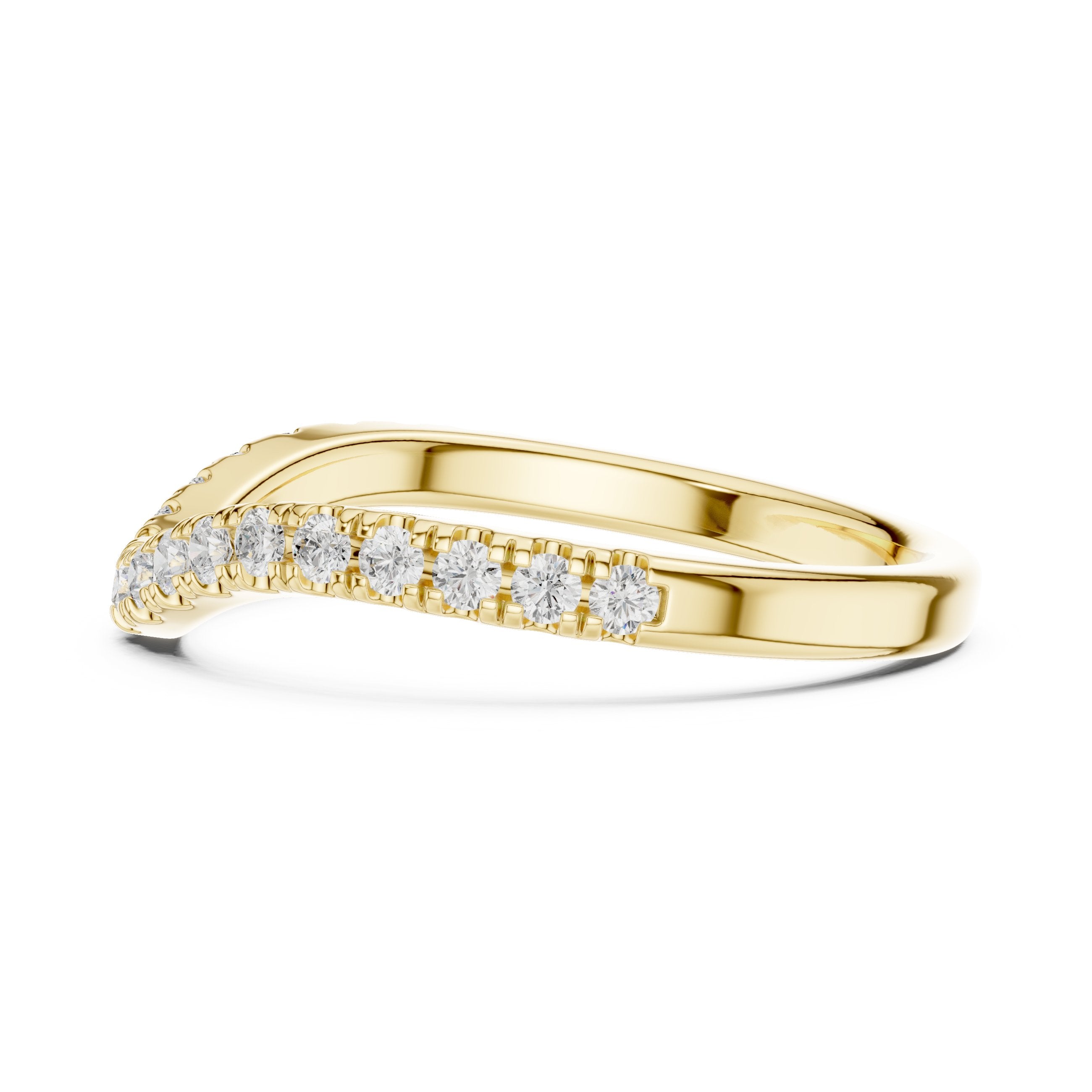 Graceful Milgrain Diamond Engagement Ring in Yellow Gold - VYKA Diamonds