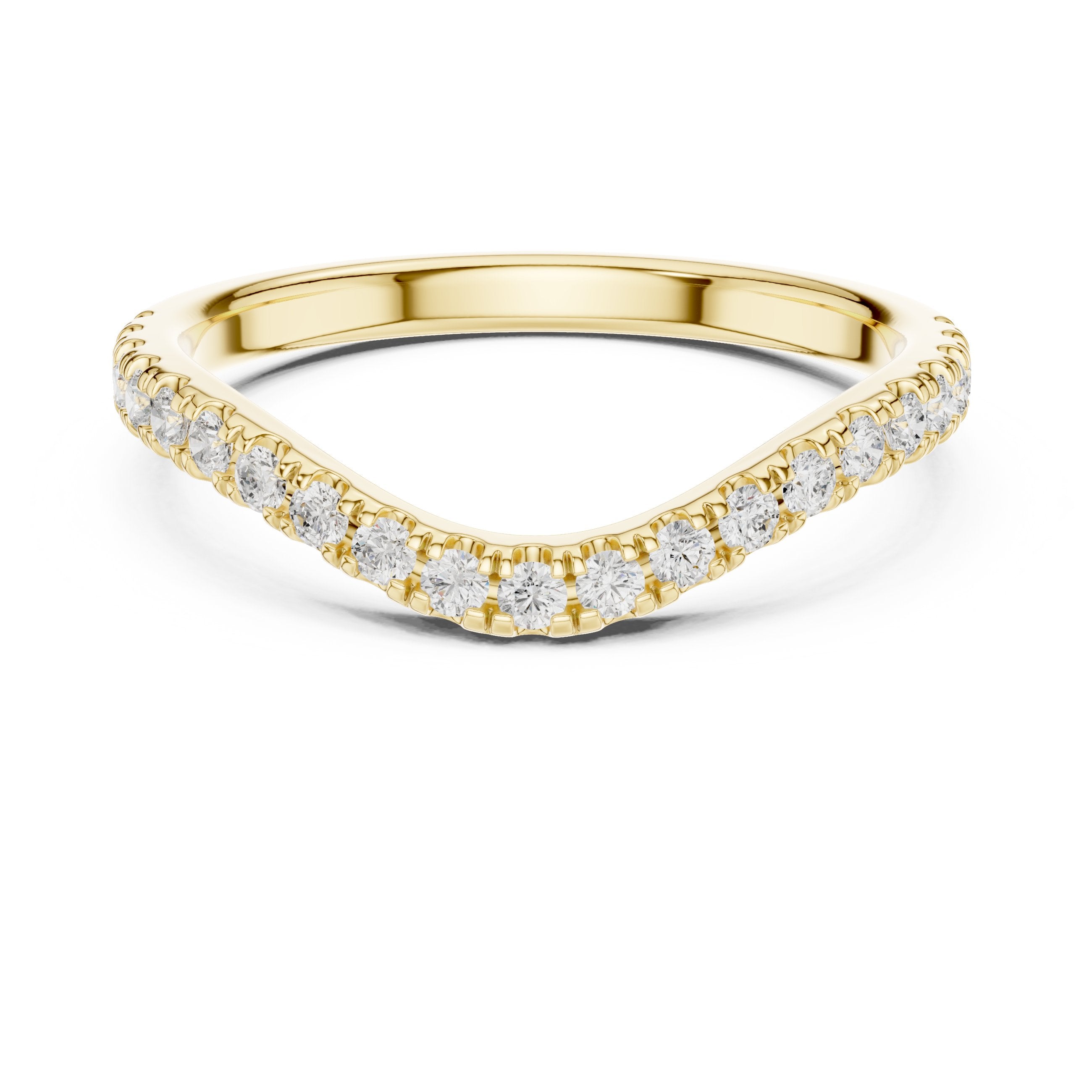 Graceful Milgrain Diamond Engagement Ring in Yellow Gold - VYKA Diamonds