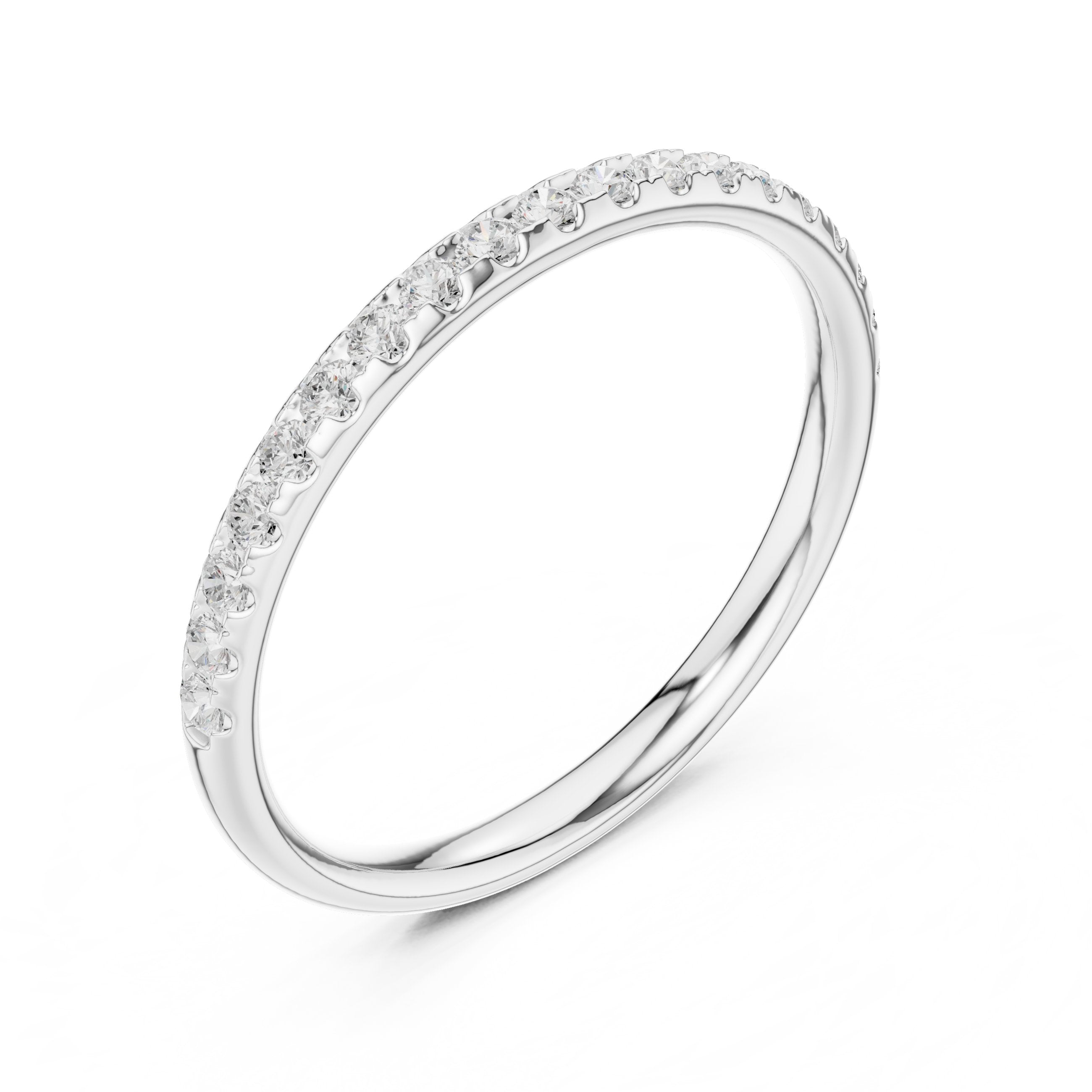 Resplendent Pave Diamond Engagement Ring in White Gold - VYKA Diamonds
