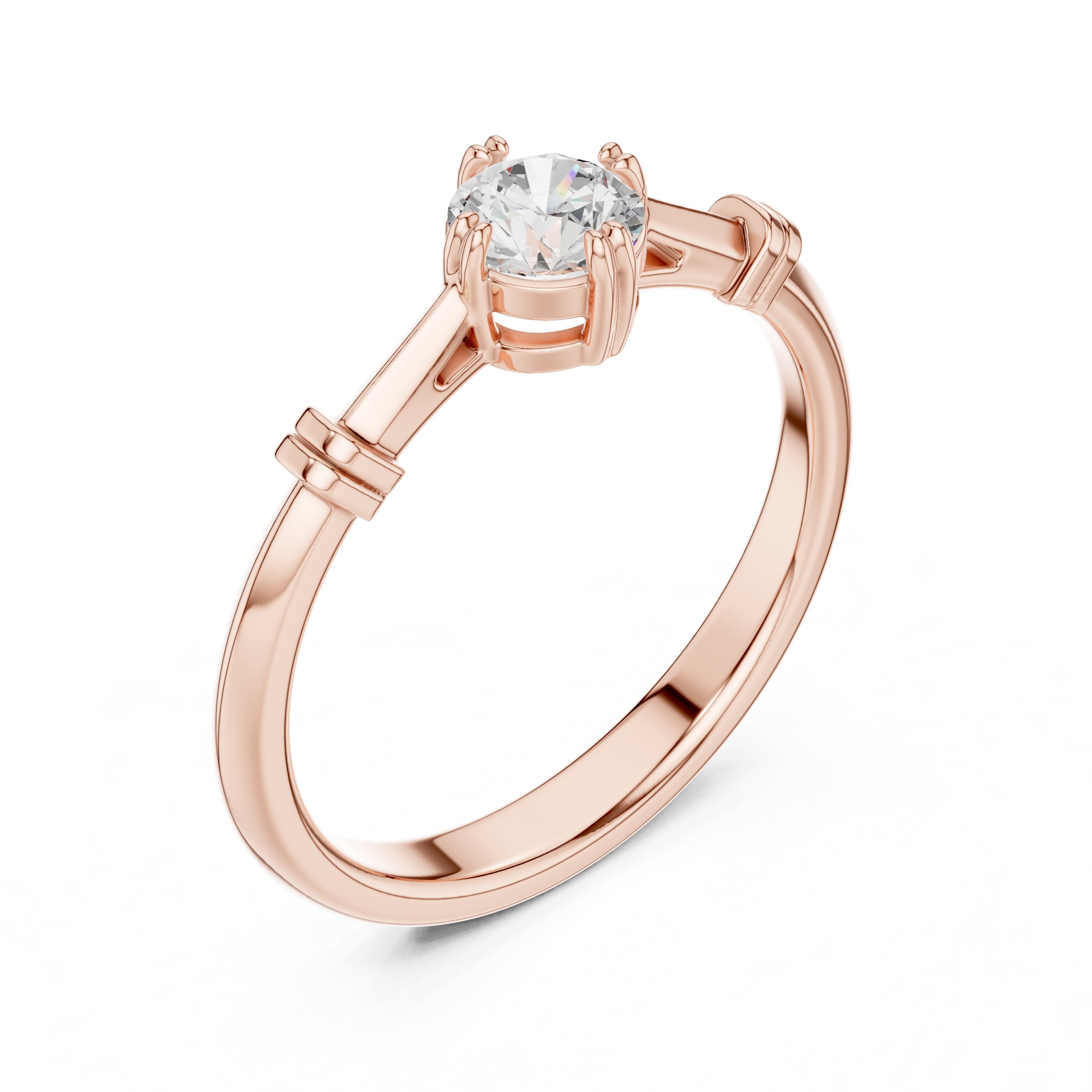 Sovereign Floral Diamond Engagement Ring in Rose Gold - VYKA Diamonds