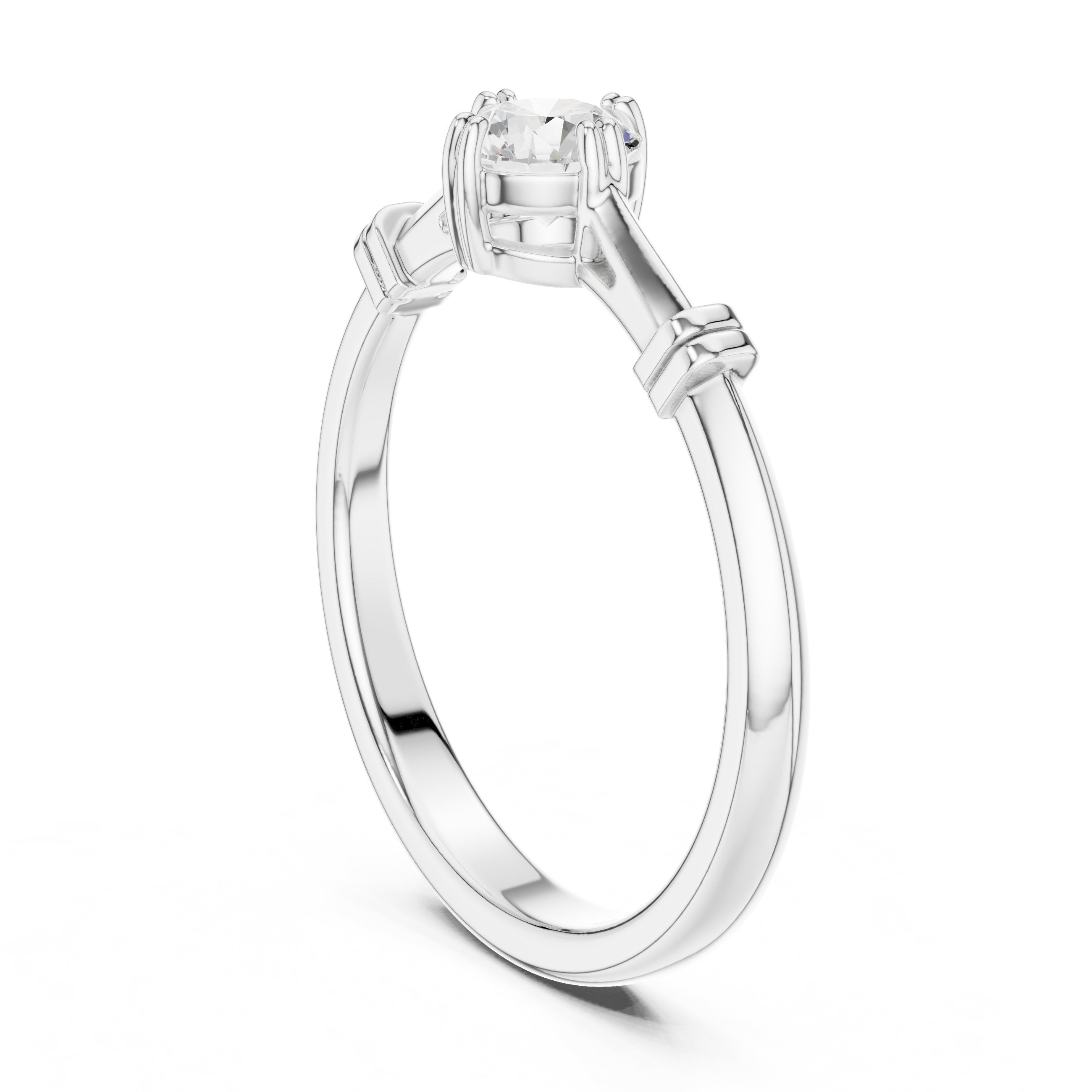 Sovereign Floral Diamond Engagement Ring in White Gold - VYKA Diamonds