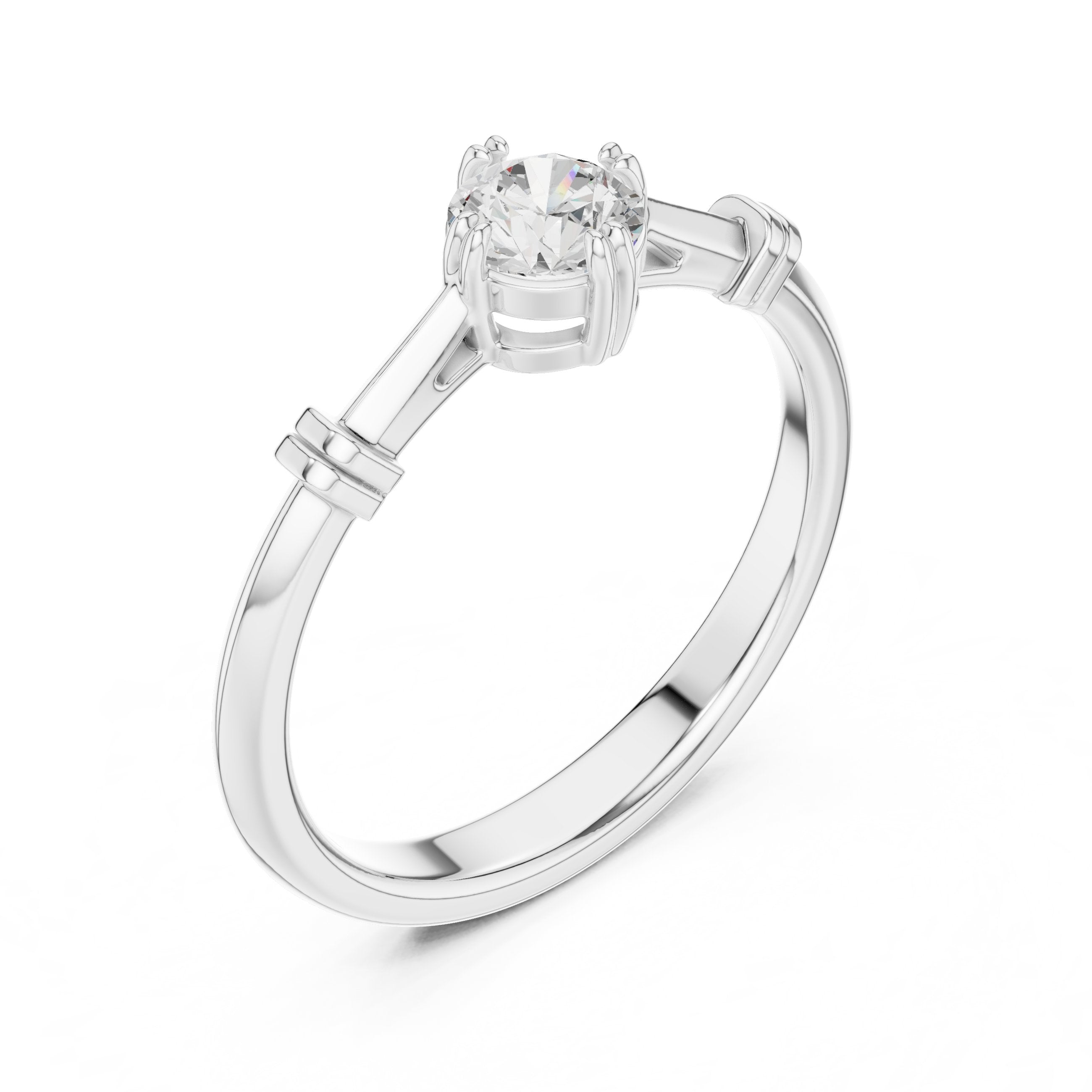 Sovereign Floral Diamond Engagement Ring in White Gold - VYKA Diamonds