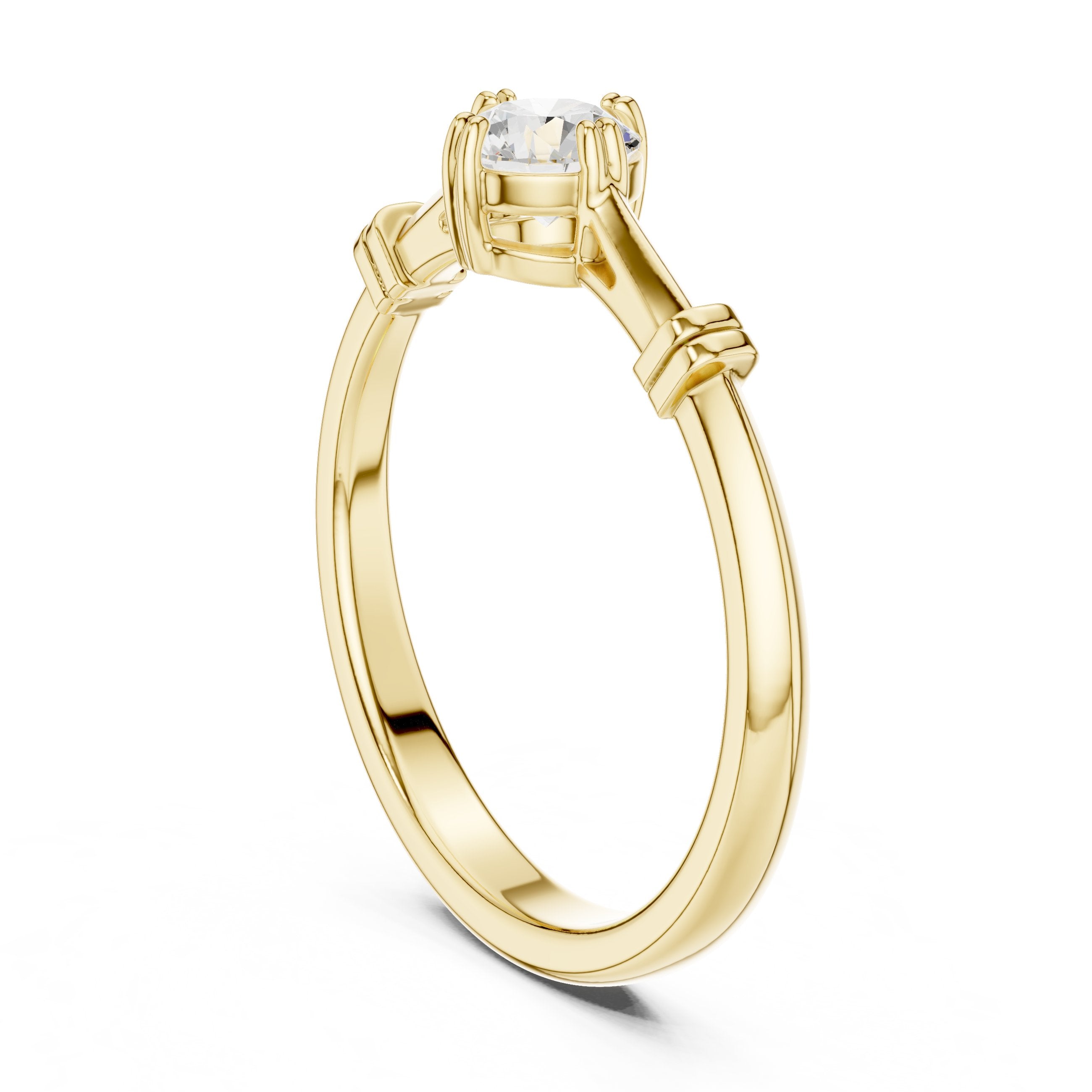 Sovereign Floral Diamond Engagement Ring in Yellow Gold - VYKA Diamonds