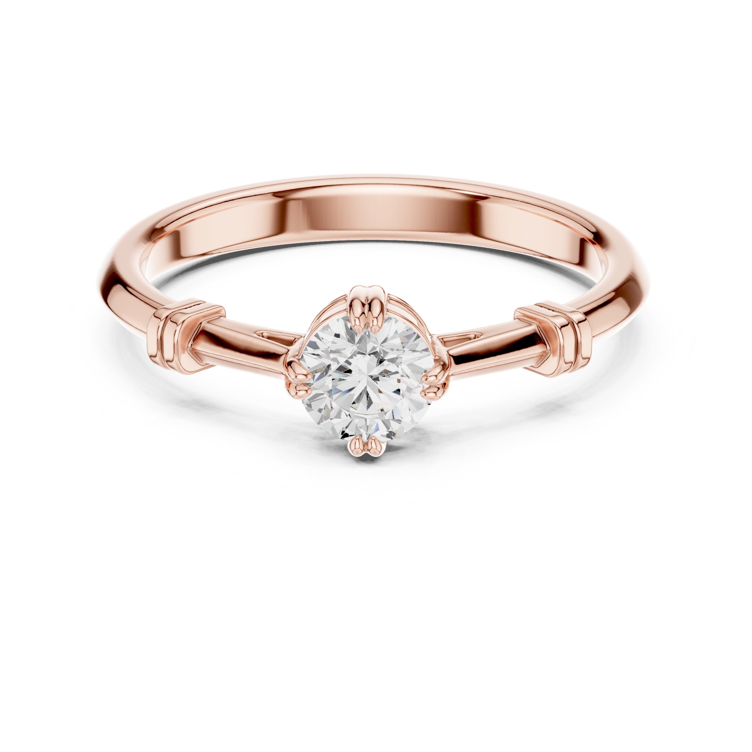 Sovereign Floral Diamond Engagement Ring in Rose Gold - VYKA Diamonds