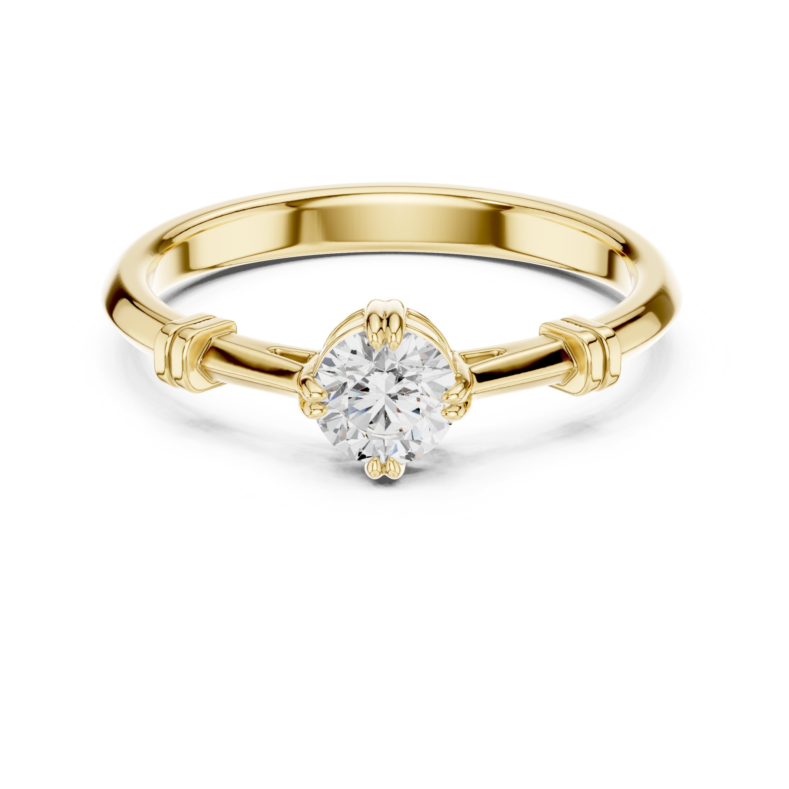 Sovereign Floral Diamond Engagement Ring in Yellow Gold - VYKA Diamonds