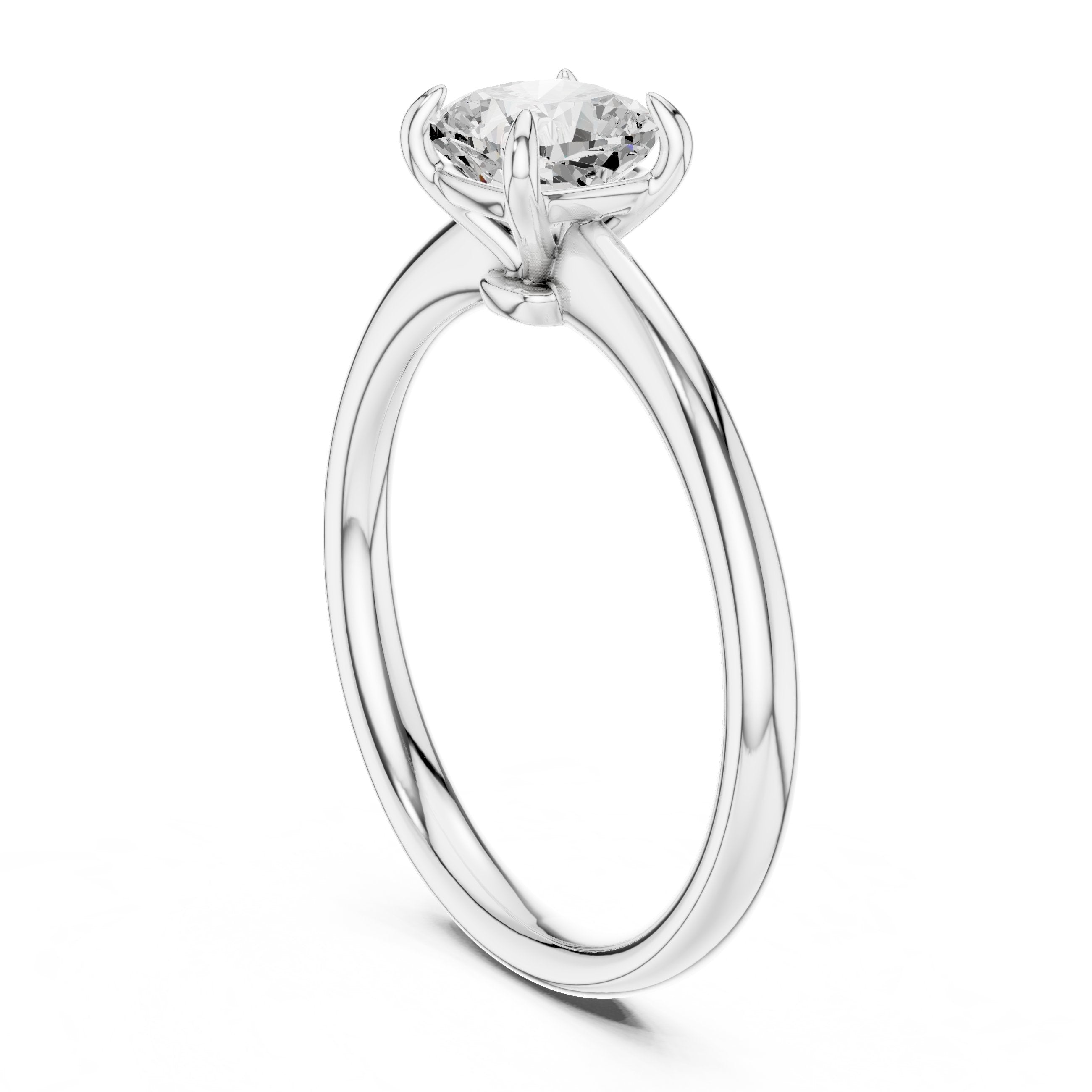 Cushion Cut Diamond Solitaire Engagement Ring in White Gold - VYKA Diamonds