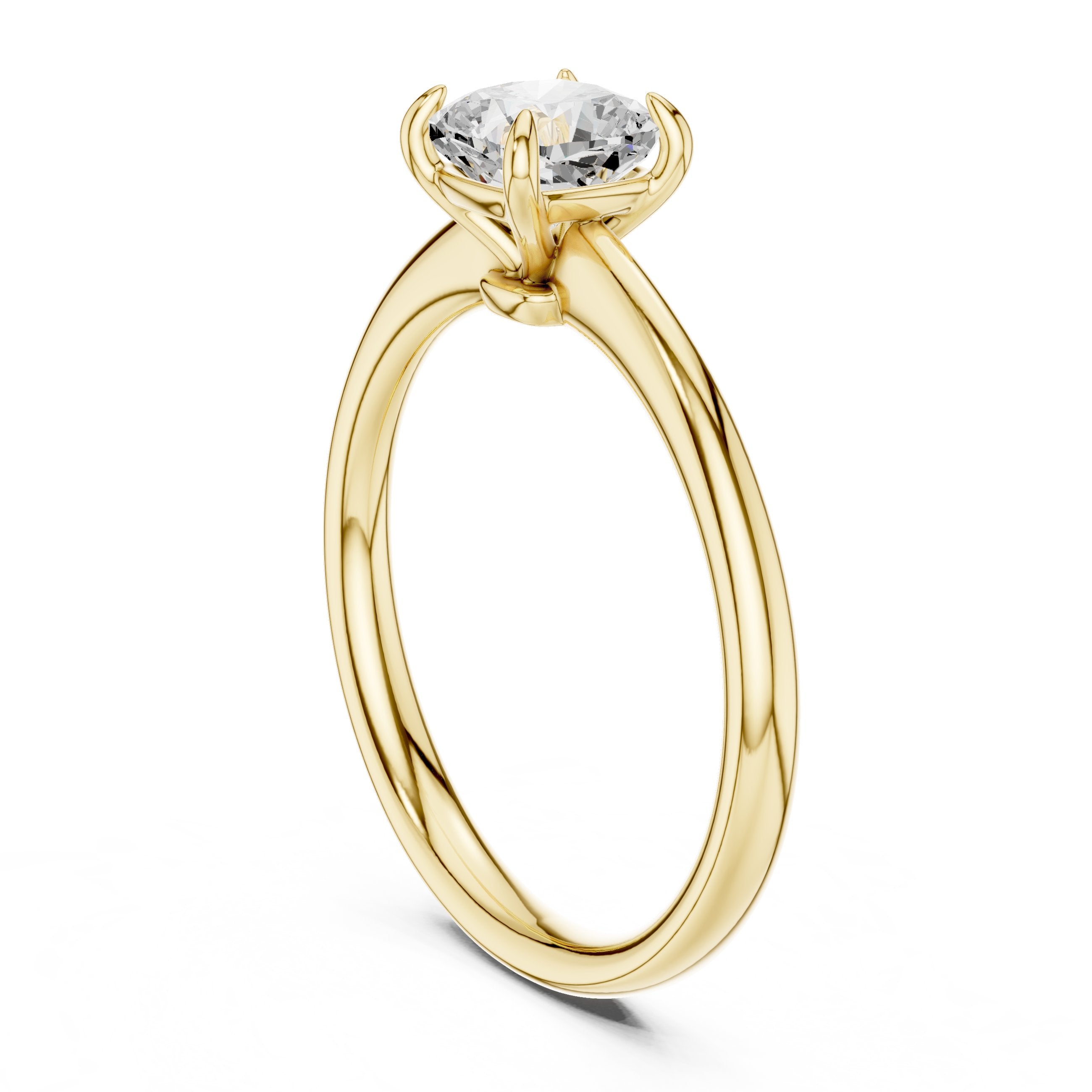 Cushion Cut Diamond Solitaire Engagement Ring in Yellow Gold - VYKA Diamonds