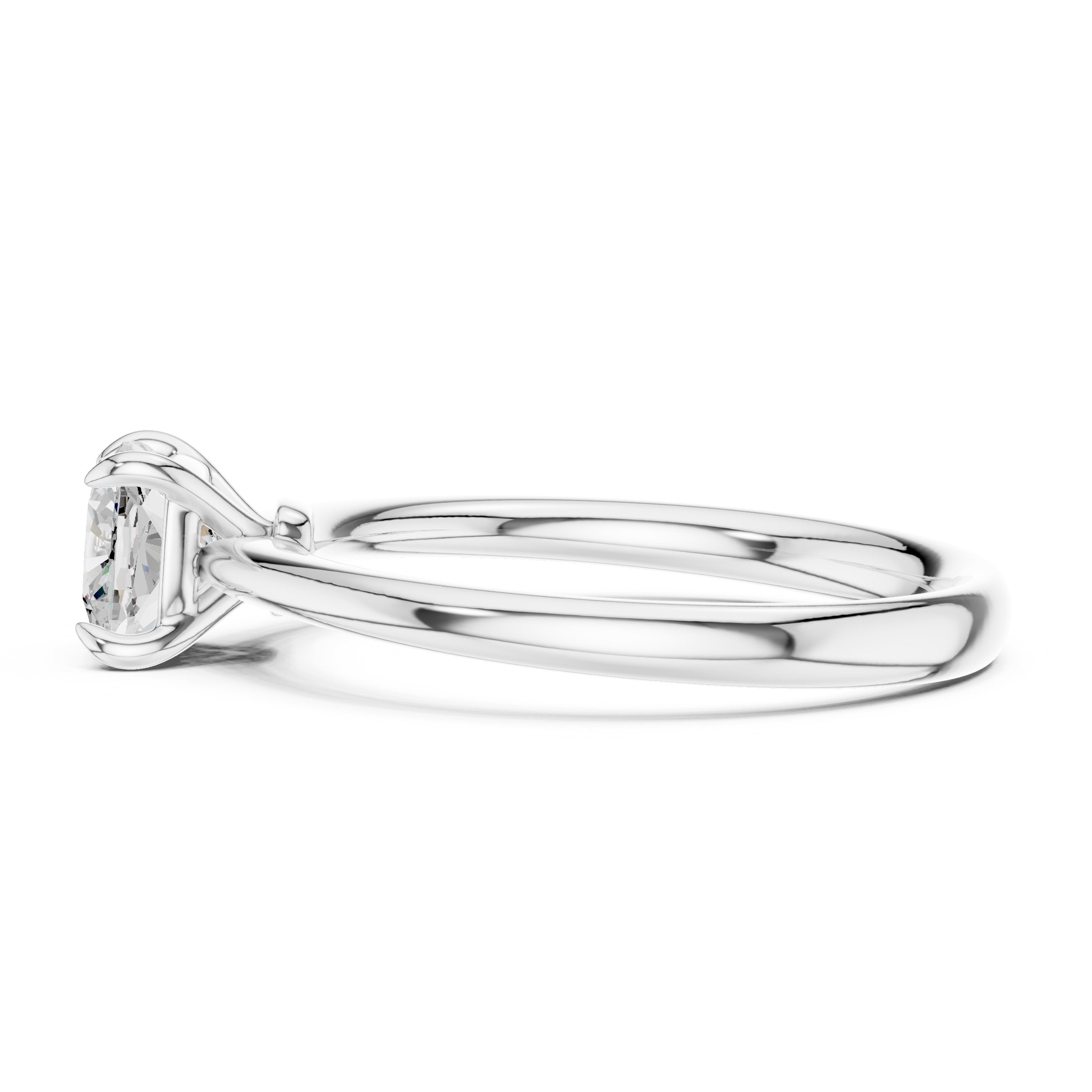 Cushion Cut Diamond Solitaire Engagement Ring in White Gold - VYKA Diamonds