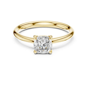 Cushion Cut Diamond Solitaire Engagement Ring